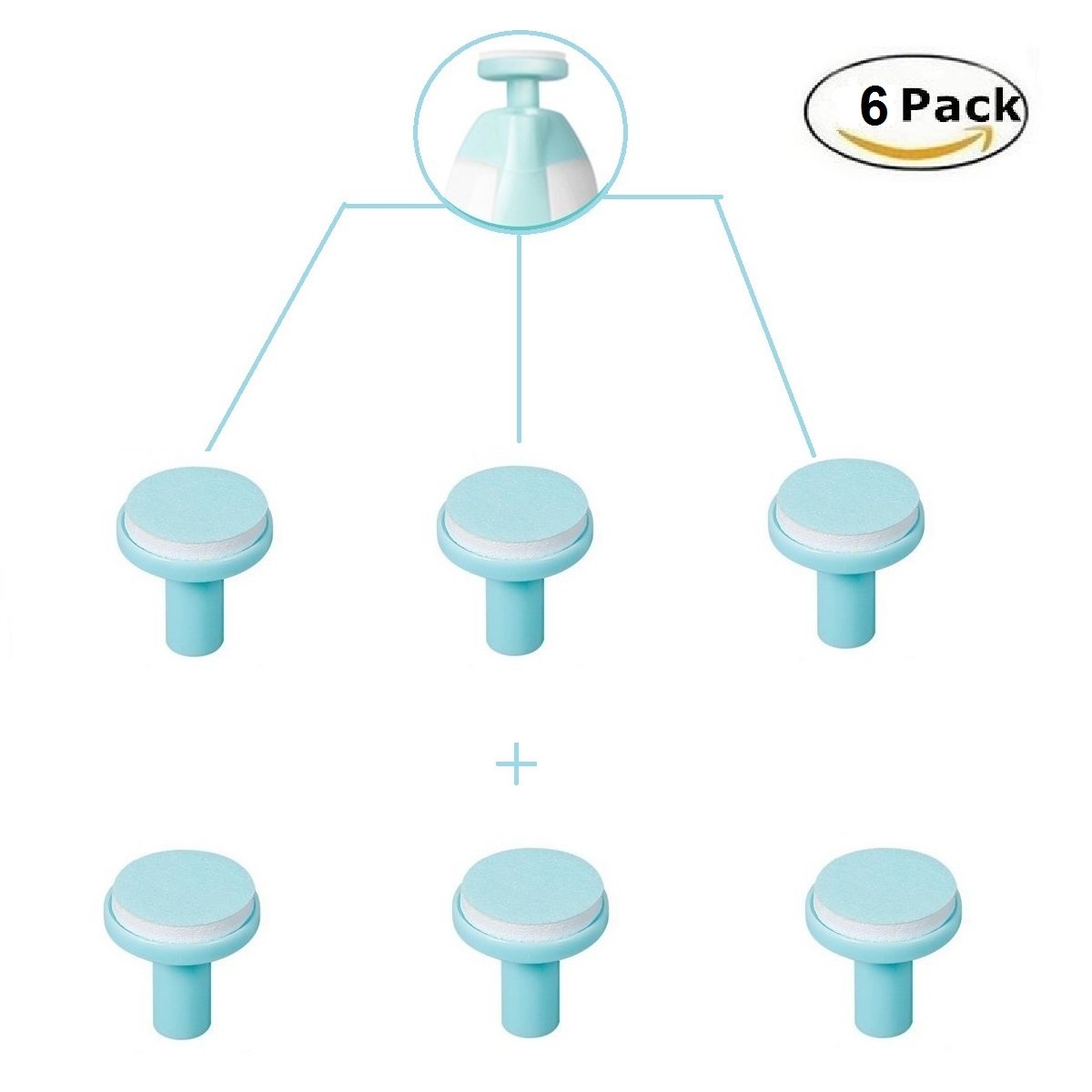 Baby Nail Trimmer Replacement Pads - 6PCS Grinding Heads & Polish Discs for Electric Nail File Clippers - Safe Nail Cutter Kit for Kids 6 Months+ - Perfect for Gentle At-Home Baby Manicures & Toddler Nail Care