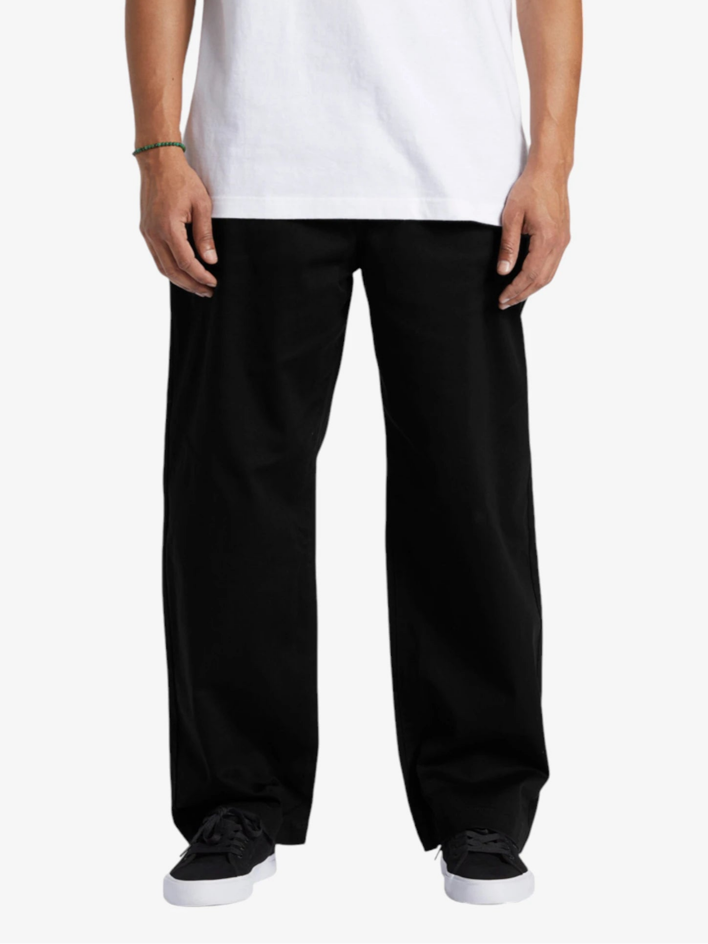 DC Worker Baggy Chino Pants for Men - Black Casual Streetwear Trousers for Urban Style & Comfort | Perfect for Skateboarding, Daily Wear & Street Fashion