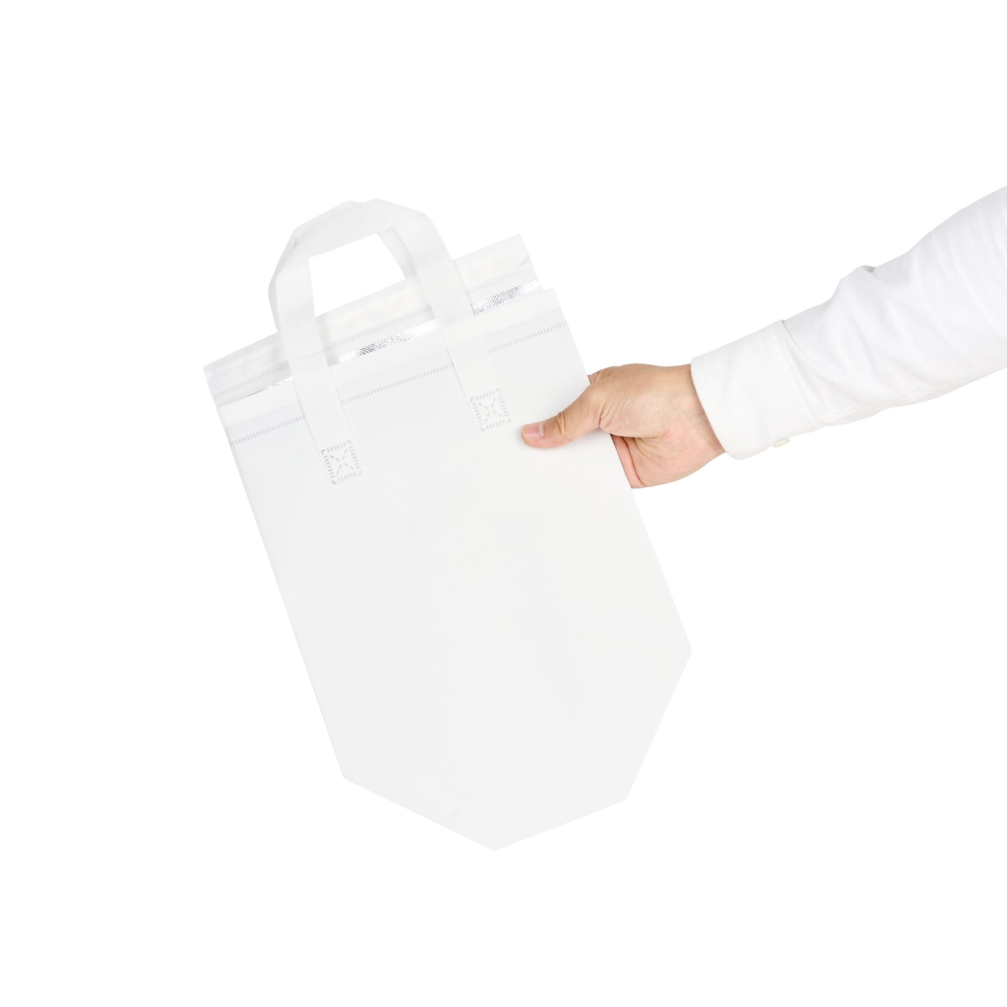 Premium White Insulated Takeout Bags - Tamper Evident Food Delivery Bags (9.5
