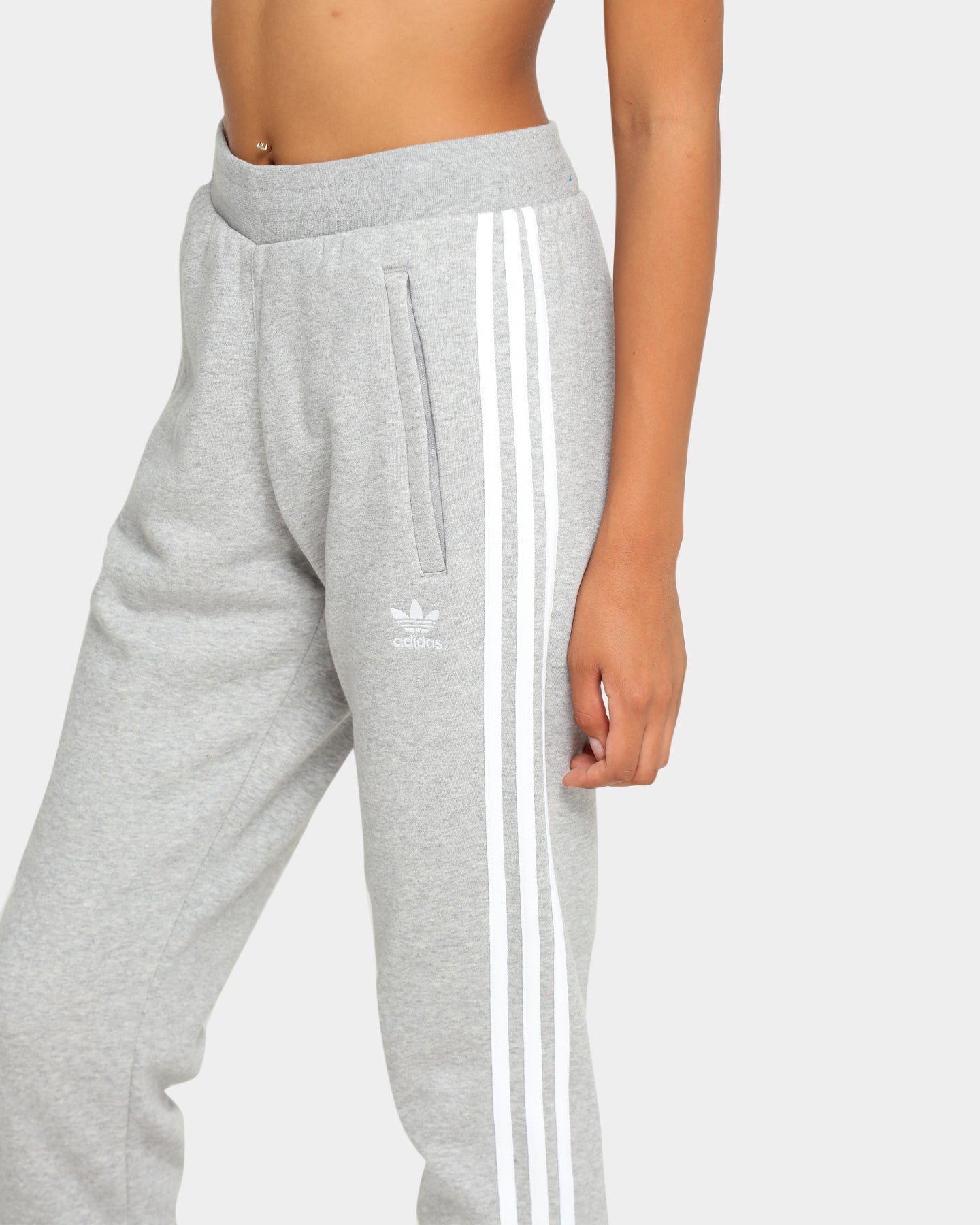 Adidas 3 Stripes Jogger Pants for Men - Grey Heather Sweatpants for Running, Gym & Casual Wear