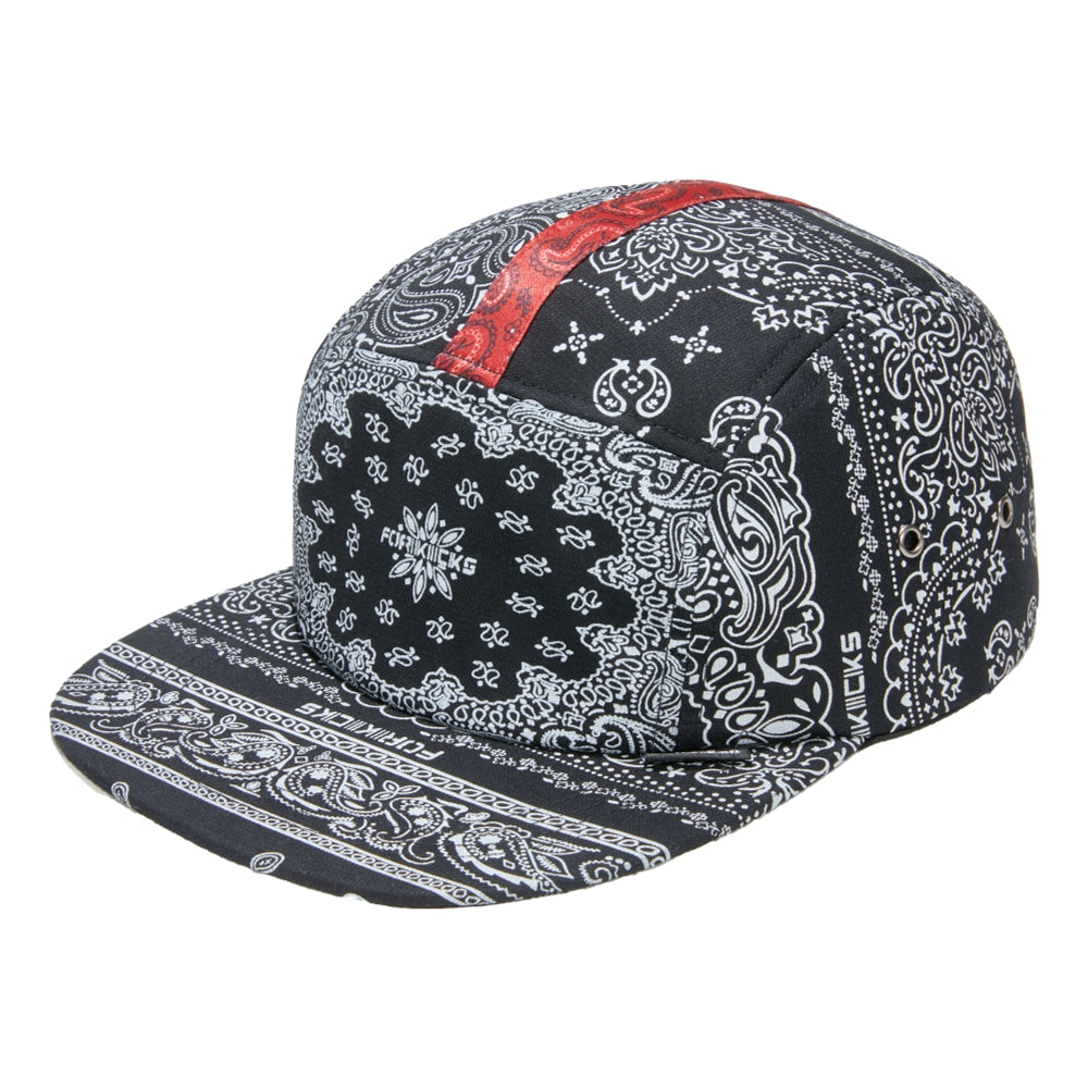 FORKICKS Reflective Paisley Print Baseball Cap - Black Unisex Adjustable Hat for Running, Cycling & Outdoor Activities