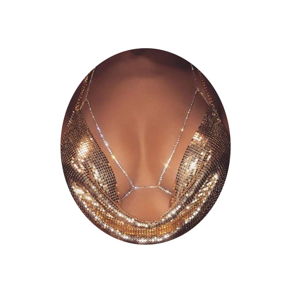 Sparkly Rhinestone Bra Body Chain Jewelry - Sexy Crystal Bikini Body Chains for Women | Elegant Chest Accessory for Beach Parties, Music Festivals & Night Out