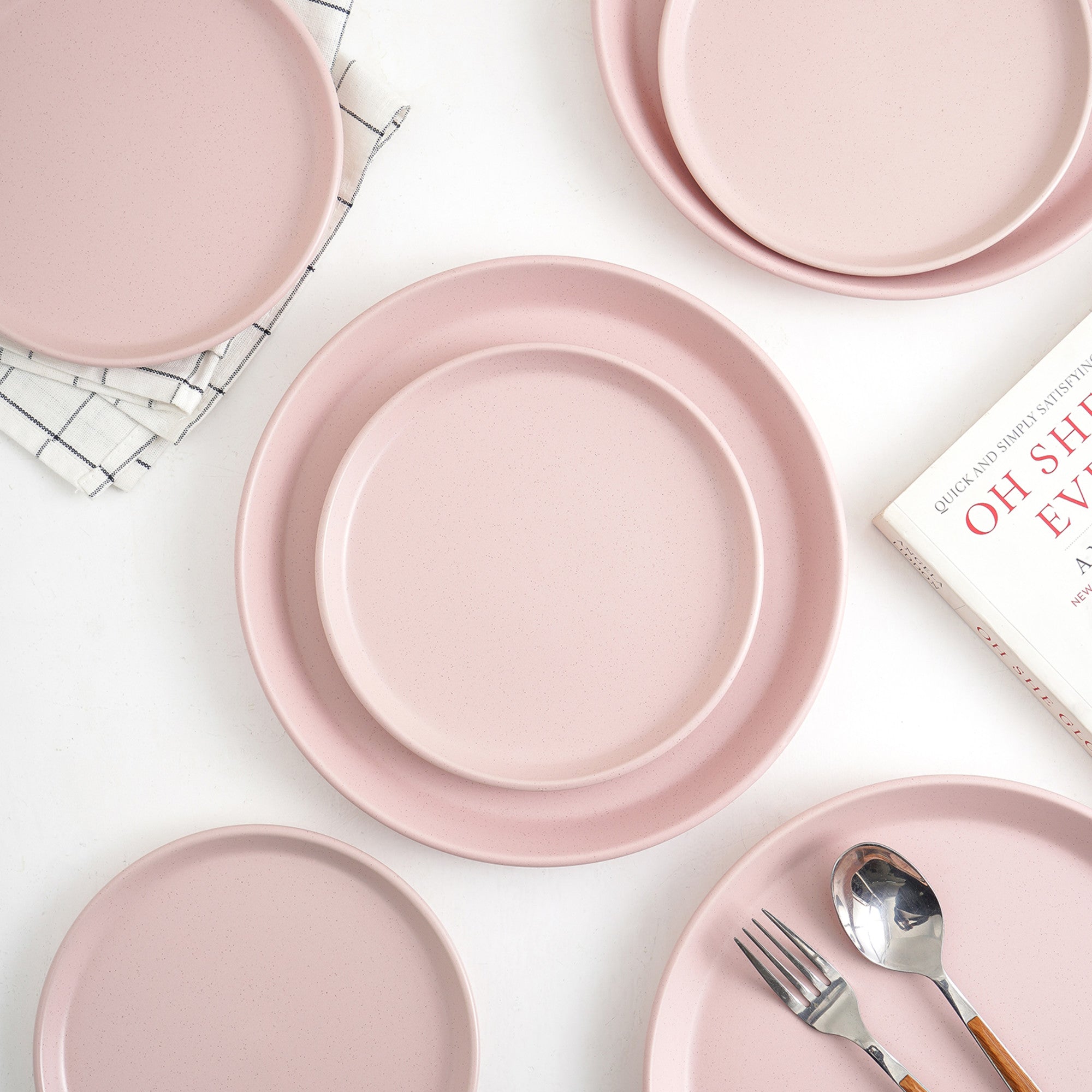 Premium Albie Stoneware Dinner Plate - Elegant Pink Ceramic Dish for Everyday Dining & Special Occasions | Microwave & Dishwasher Safe