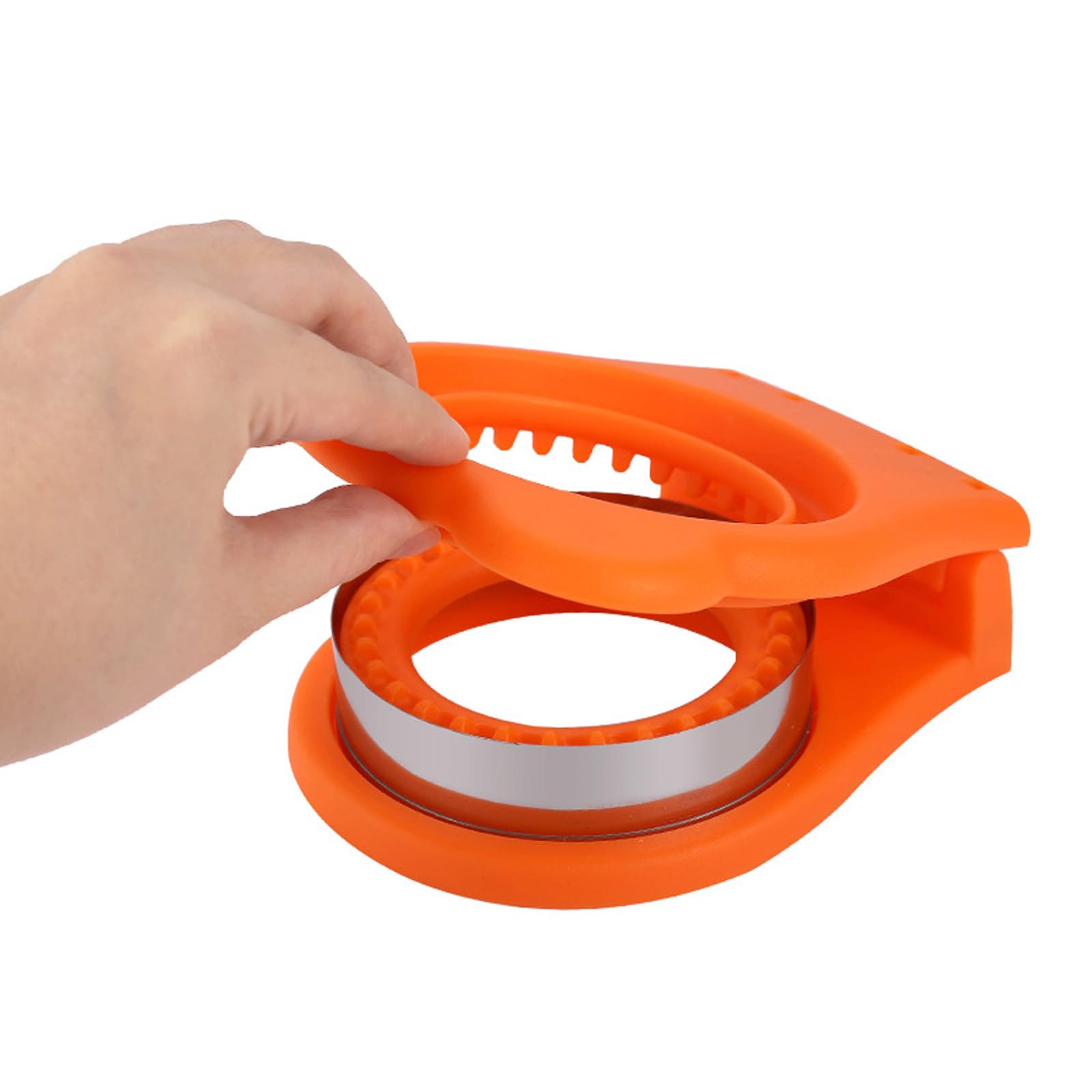 Uncrushable Sandwich Maker & Sealer - Round Sandwich Cutter with Full Hand Protection, Bread Mold for Perfect Sandwiches (Green & Orange) - Ideal for School Lunches, Picnics & Quick Meals
