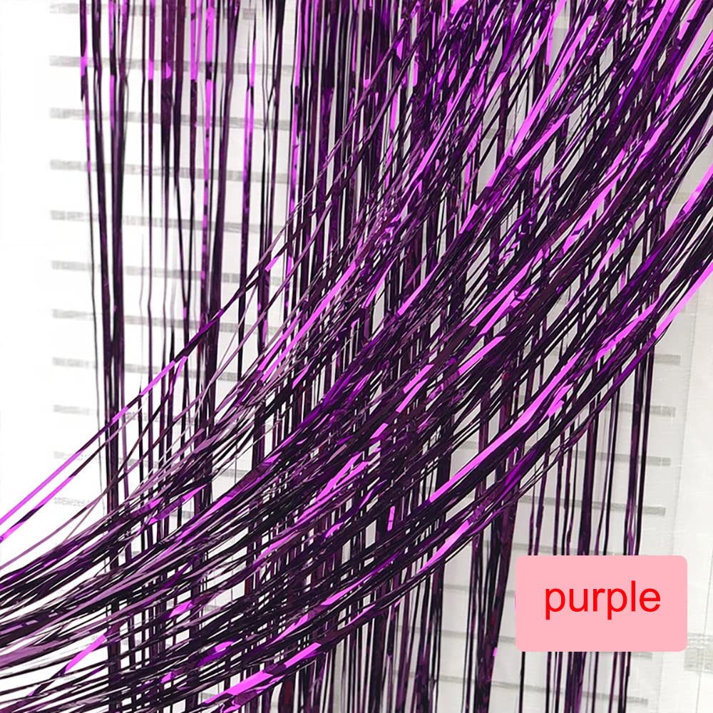 6.5x6.5 ft Purple Foil Fringe Curtain Backdrop - Pack of 2 | Tinsel Streamers for Birthday, Bachelorette Party Decor & Photo Booth Props | Perfect for Wedding, Baby Shower, and Holiday Celebrations