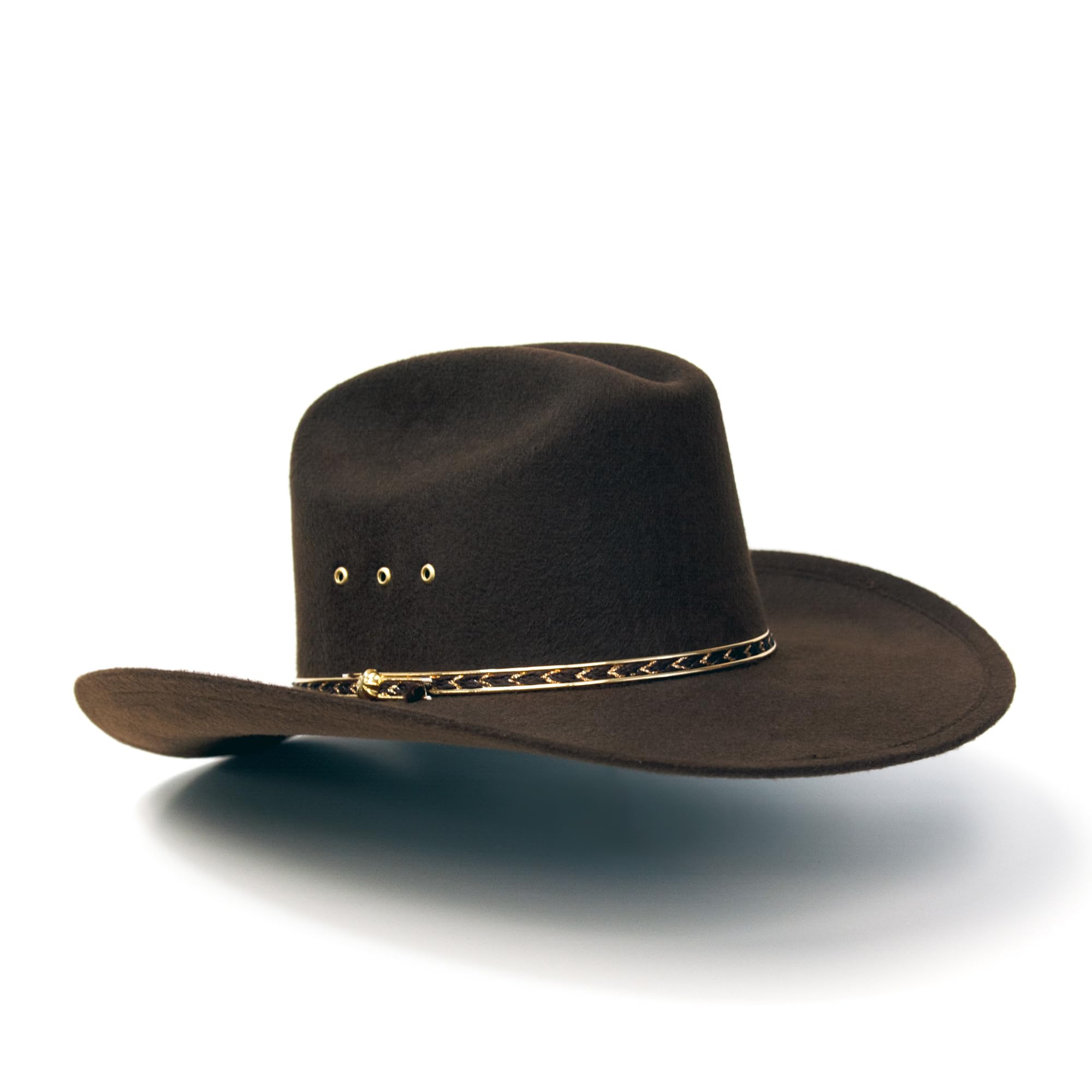 Western Express Felt Finish Cowboy Hat - Cattleman Style with Gold Hat Band | Western Cowboy & Cowgirl Hats for Men & Women | Rodeo, Country Music Festivals & Outdoor Adventures