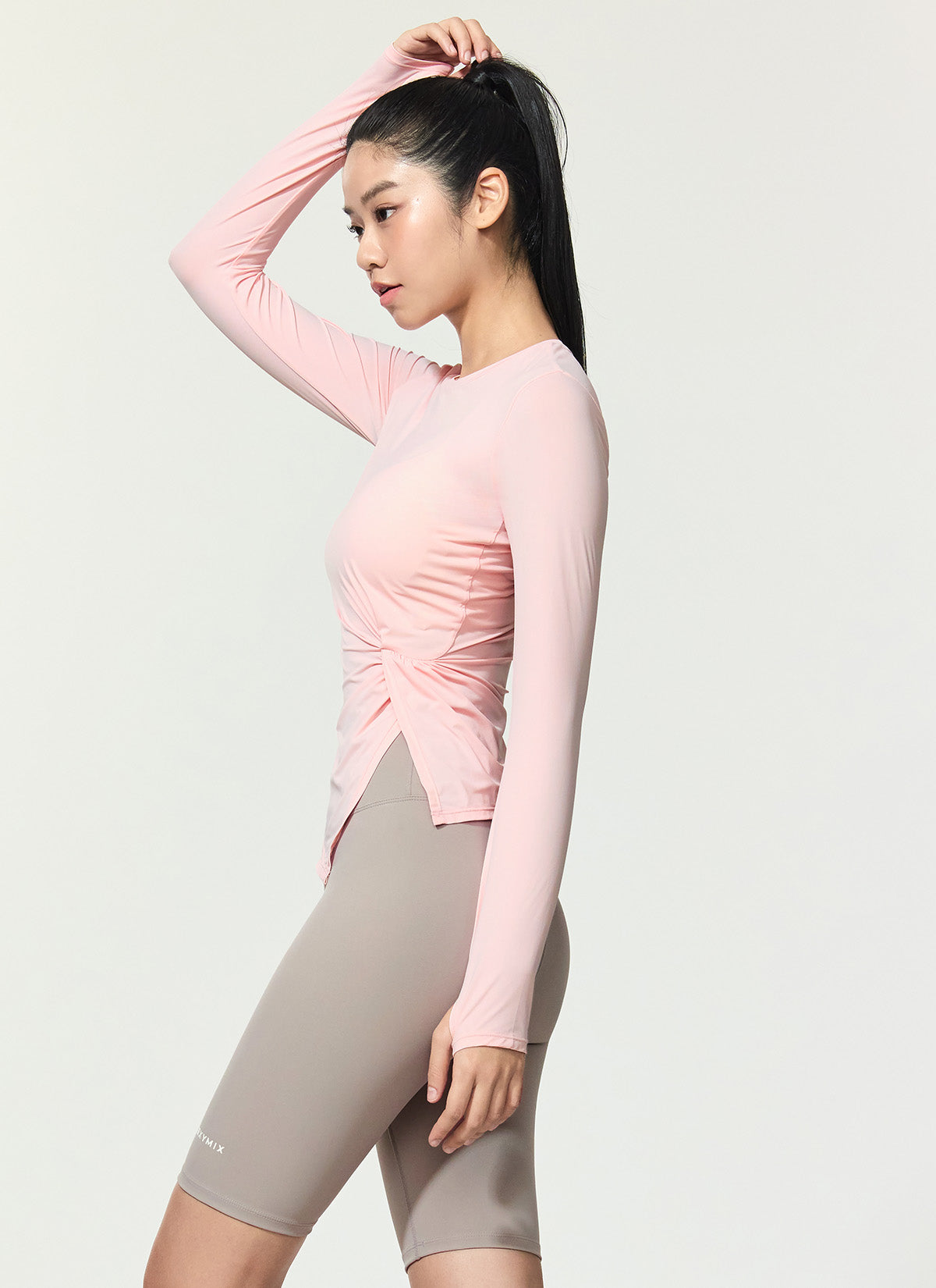 Breathable Cooling Drape Finger Hole Long Sleeve Shirt - Perfect for Yoga, Running & Outdoor Activities