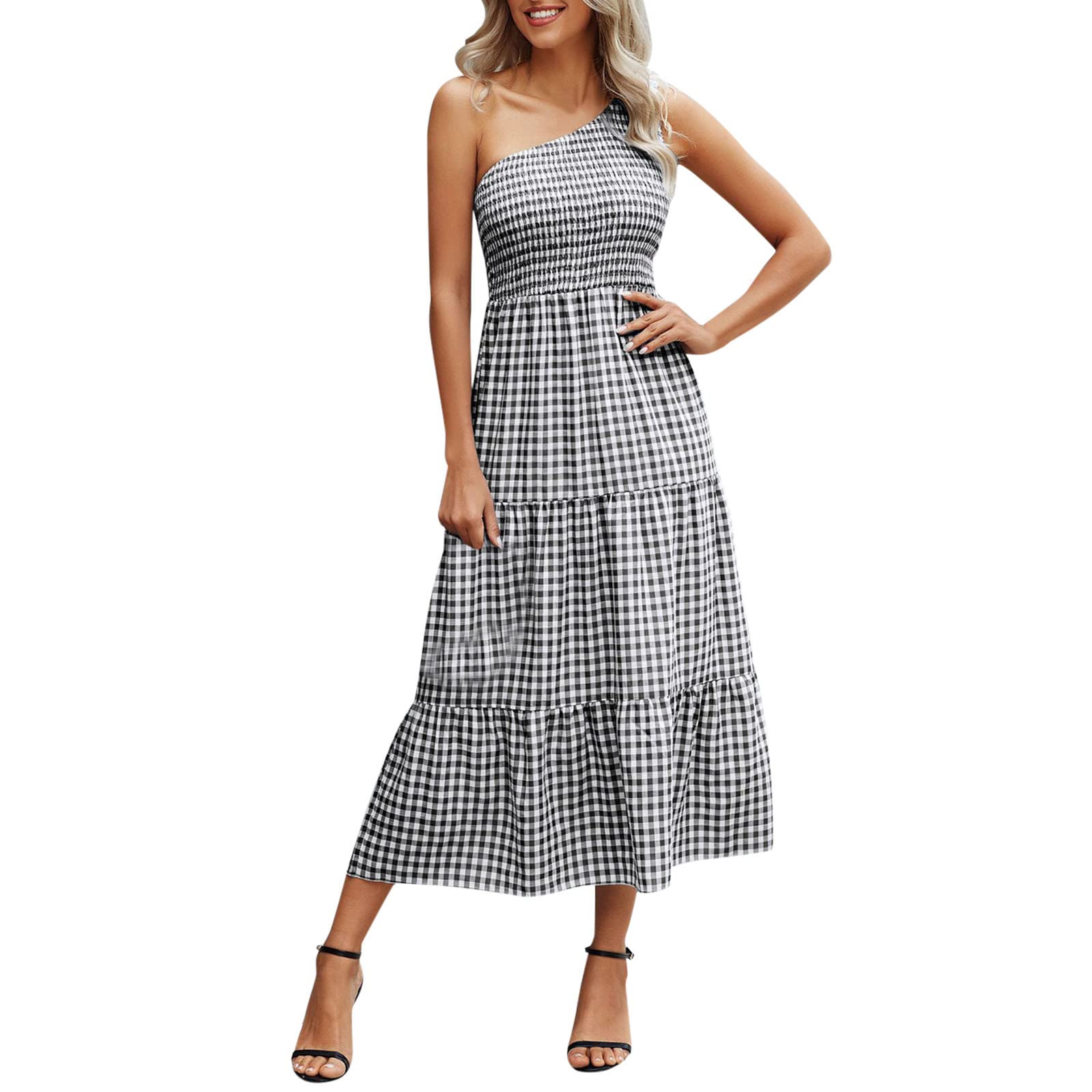 Sexy One Shoulder Bodycon Dress for Women - Sleeveless V-Neck Cocktail Party Dress - Perfect for Summer Nights, Club Outings & Special Occasions