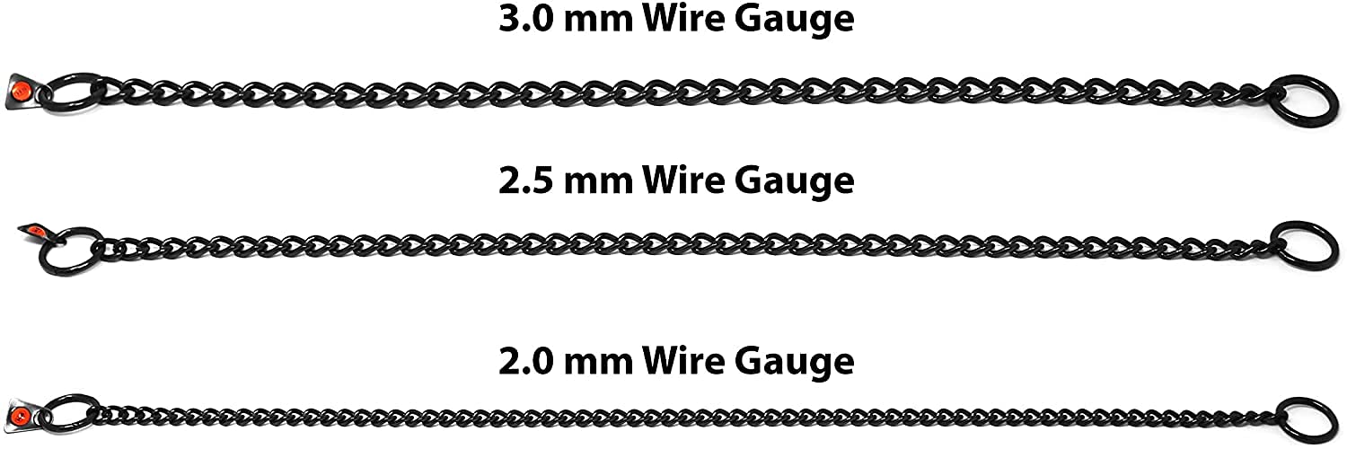 Herm Sprenger 3mm Black Stainless Steel Choke Collar - No-Pull Slip Chain for Small, Medium & Large Dogs - Made in Germany (24in/60cm) - Perfect for Dog Training, Obedience & Behavior Control - Durable Show Collar for Daily Walks & Professional Training
