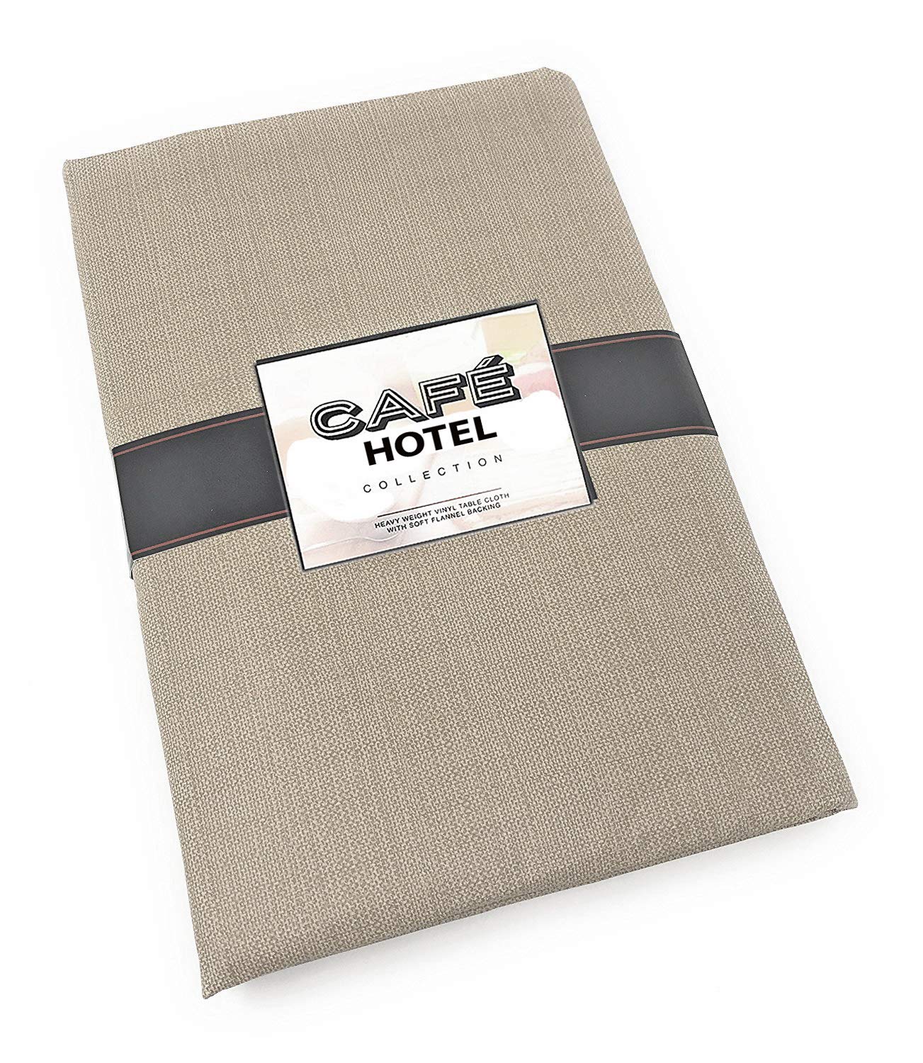 Premium Heavy-Duty 4-Gauge Vinyl Flannel Backed Tablecloth - Sand Color, 60x120 Inches, Rectangle/Oblong Shape - Waterproof, Wipe Clean, Indoor/Outdoor Use for Restaurants, Cafes, Hotels, and Home Dining Tables