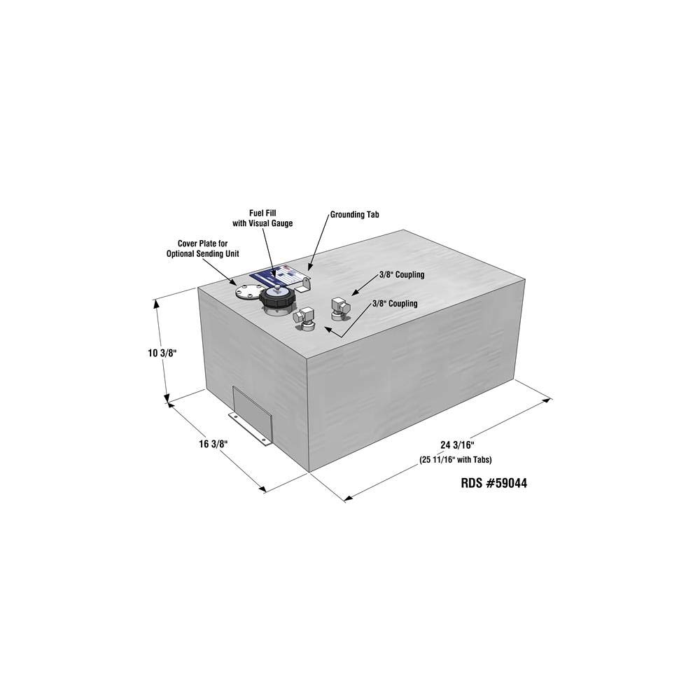 18 Gallon Aluminum Above Deck Marine Fuel Tank - Durable & Corrosion-Resistant for Boats, Yachts & Watercrafts | Perfect for Long-Distance Cruising & Fishing Trips