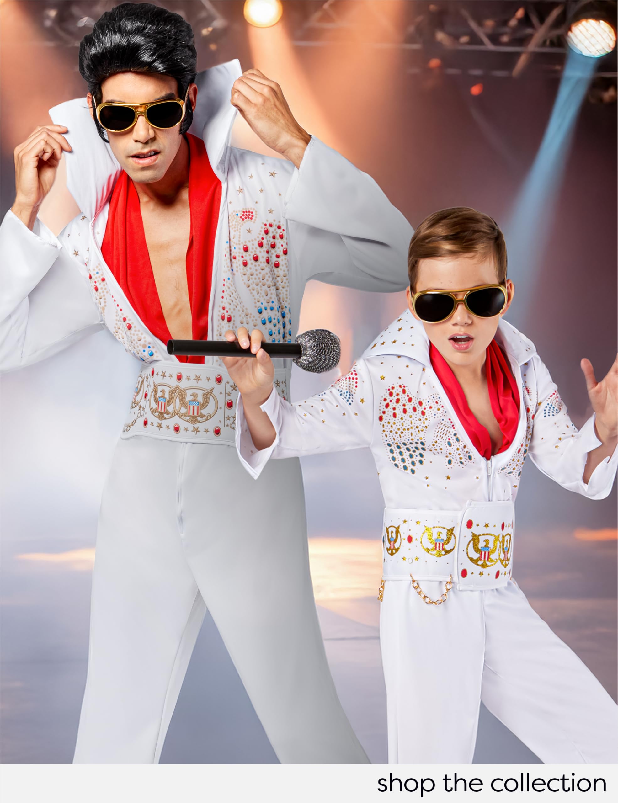 Rubies Child's Deluxe Elvis Costume - Kids Elvis Presley Halloween Outfit with Jumpsuit & Belt - Perfect for Halloween Parties, Dress-Up & Cosplay