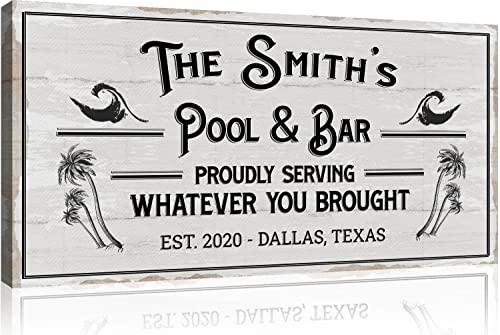Rustic Pool & Bar Beach Summer Theme on White Background