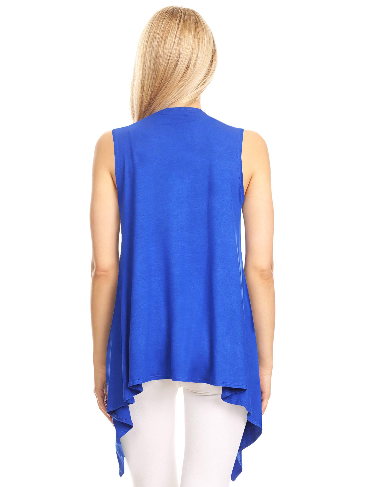 Made By Johnny Women's Lightweight Sleeveless Draped Open Cardigan - Summer Cover-Up for Beach, Office & Casual Outings