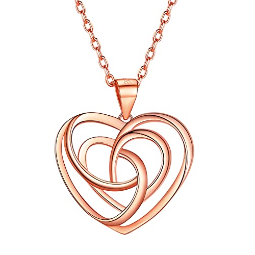 04 Love Knot Heart-Rose Gold