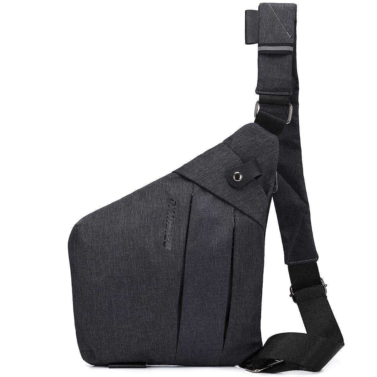 Strangefly Anti-Theft Chest Sling Bag - Lightweight Crossbody Shoulder Backpack for Men & Women - Waterproof Polyester Daypack with Secure Pockets - Perfect for Travel, Hiking, Commuting & Daily Use (Black)