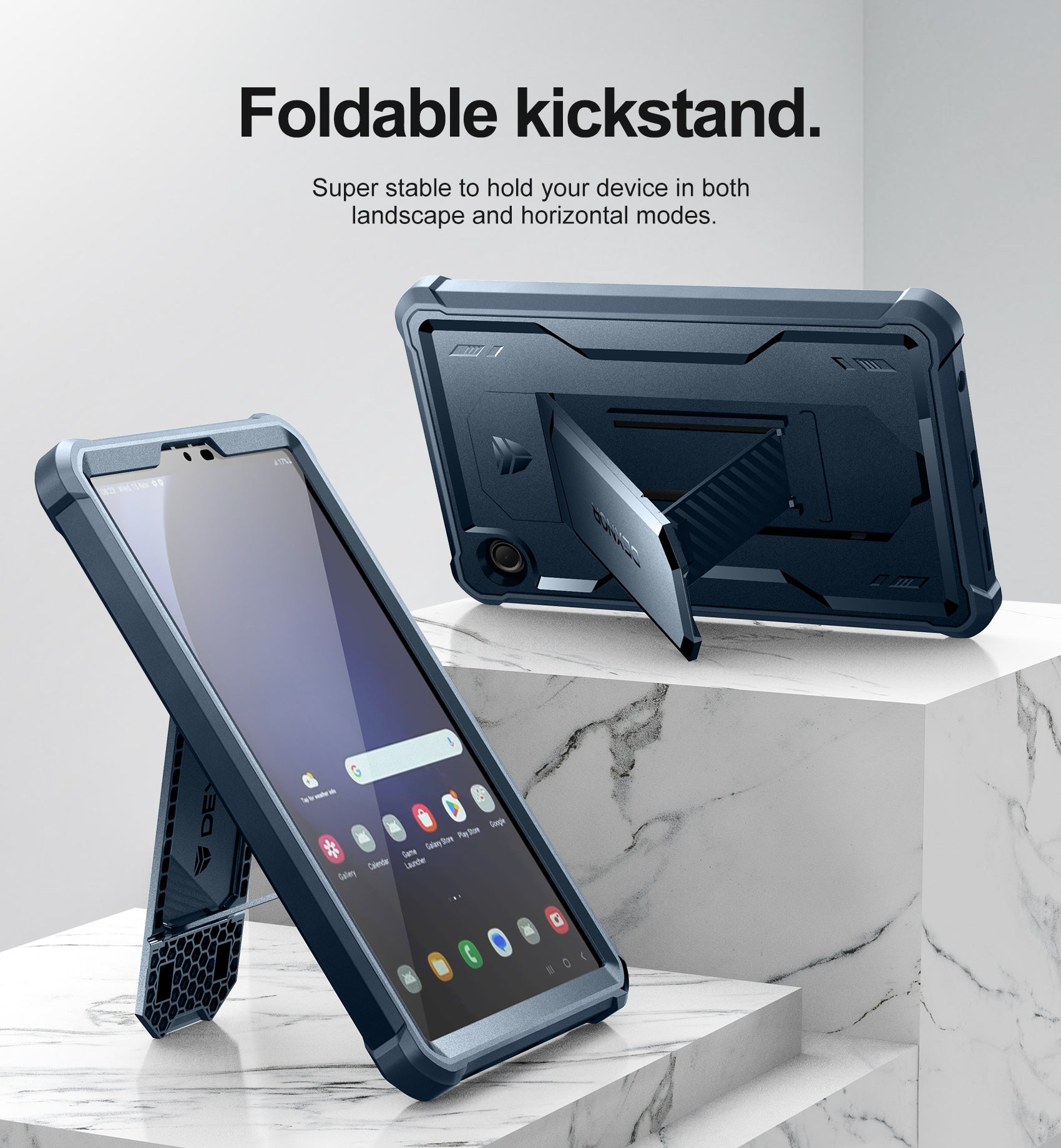 Dexnor Shockproof Rugged Case for Samsung Galaxy Tab A9 8.7 Inch (2023 Model) - Heavy Duty Protective Cover with Built-in Kickstand, Screen Protector & Pen Holder - Perfect for Work, Travel and Outdoor Use