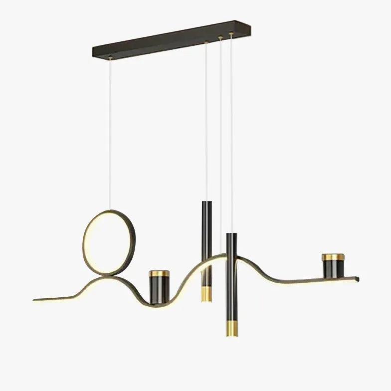Modern Black LED Pendant Light for Kitchen Island & Dining Room - Energy Efficient Hanging Light Fixture with Adjustable Height, Perfect for Home & Office Decor