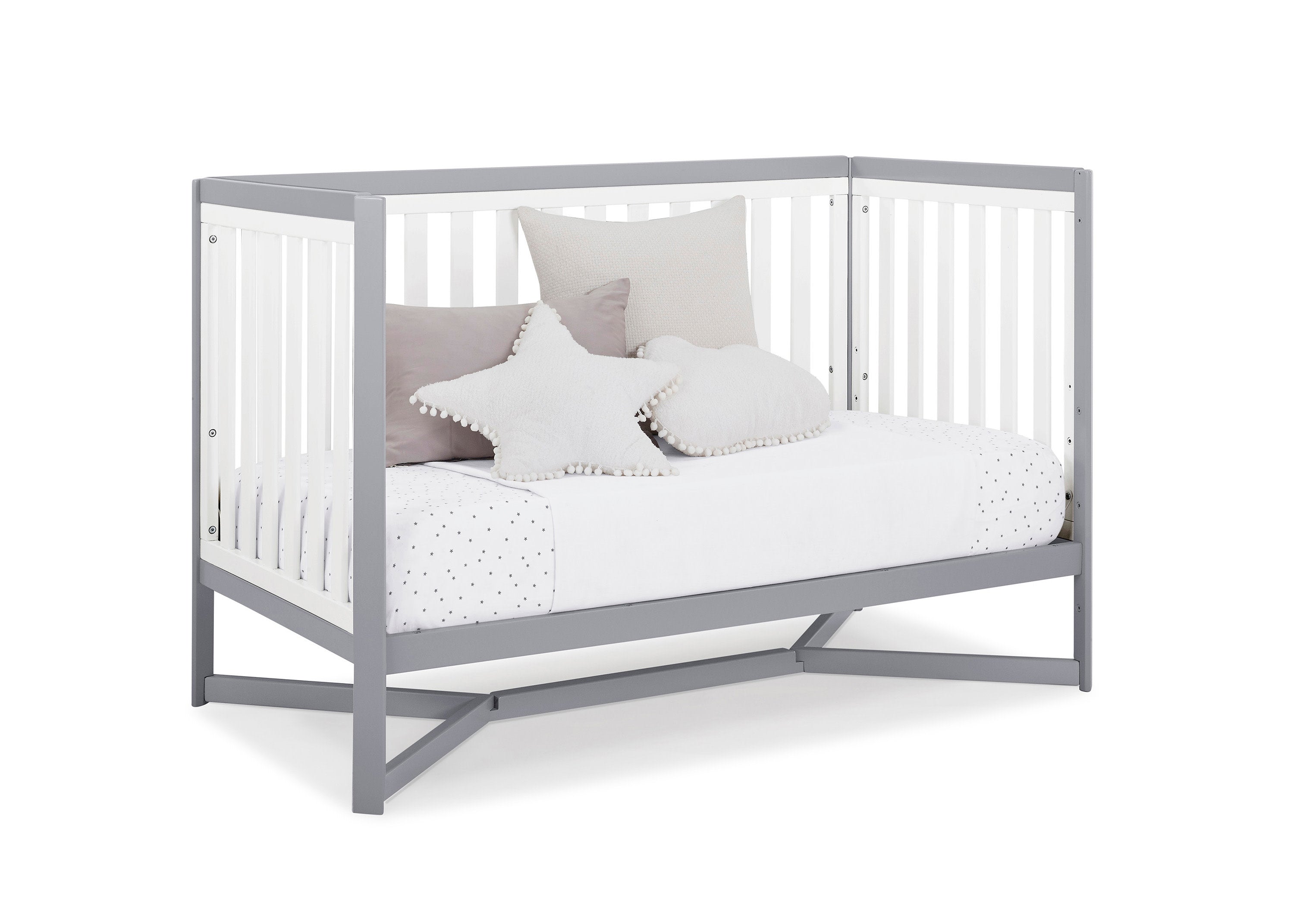 Tribeca 4-in-1 Convertible Baby Crib - White Nursery Furniture for Newborn to Toddler Bed - Perfect for Modern Nursery Rooms & Daycare Centers