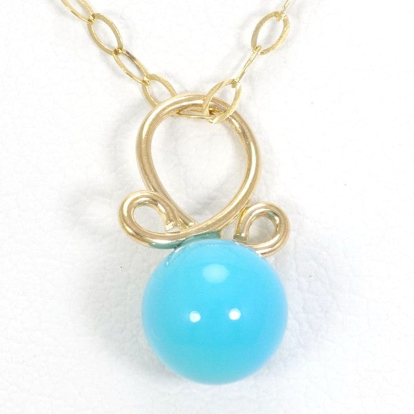 18K Yellow Gold Turquoise Necklace for Women - Elegant Handmade Jewelry Gift for Birthday, Anniversary & Special Occasions