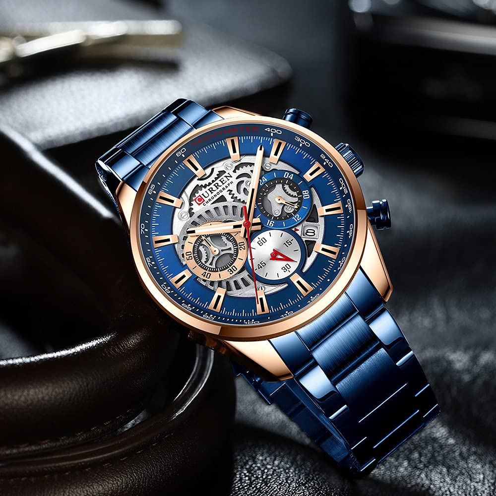 Luxury Men's Business Chronograph Watch - Stainless Steel Analog Quartz Wristwatch with Waterproof Design | Perfect for Office, Formal Events & Everyday Wear
