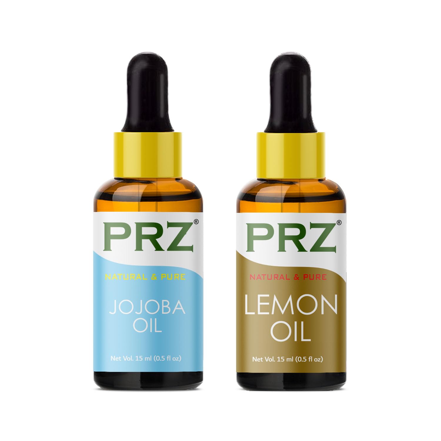 100% Pure Cold Pressed Jojoba Oil & Lemon Essential Oil Combo - 15ML Each | Natural Therapeutic Grade for Aromatherapy, Massage, Skin & Hair Care | Perfect for DIY Beauty Products, Relaxation & Home Spa Treatments