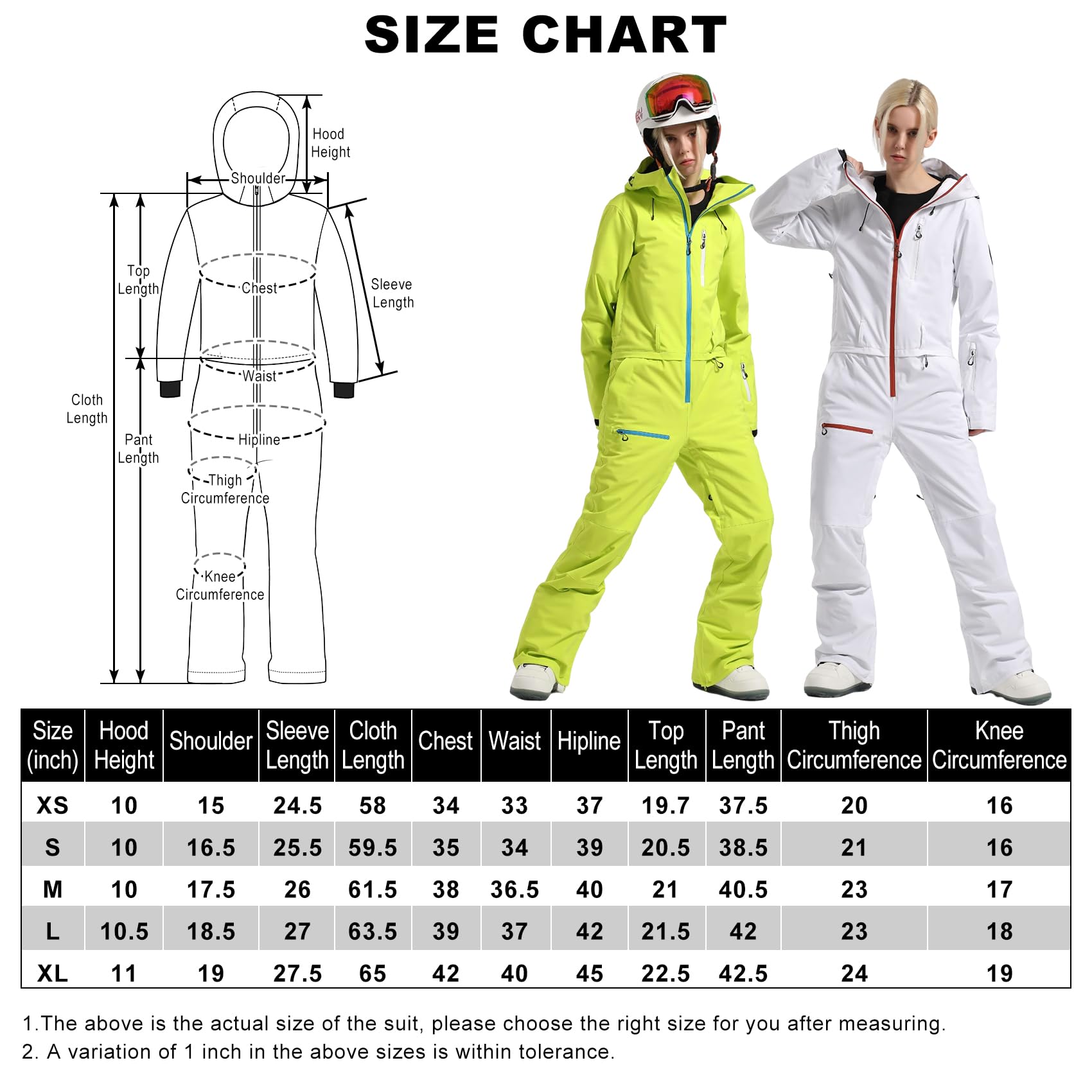 IMPHUT Women's Waterproof Windproof Insulated Ski Suit - Thermal One Piece Snowsuit for Skiing, Snowboarding & Winter Sports - Perfect for Ski Resorts & Cold Weather Adventures