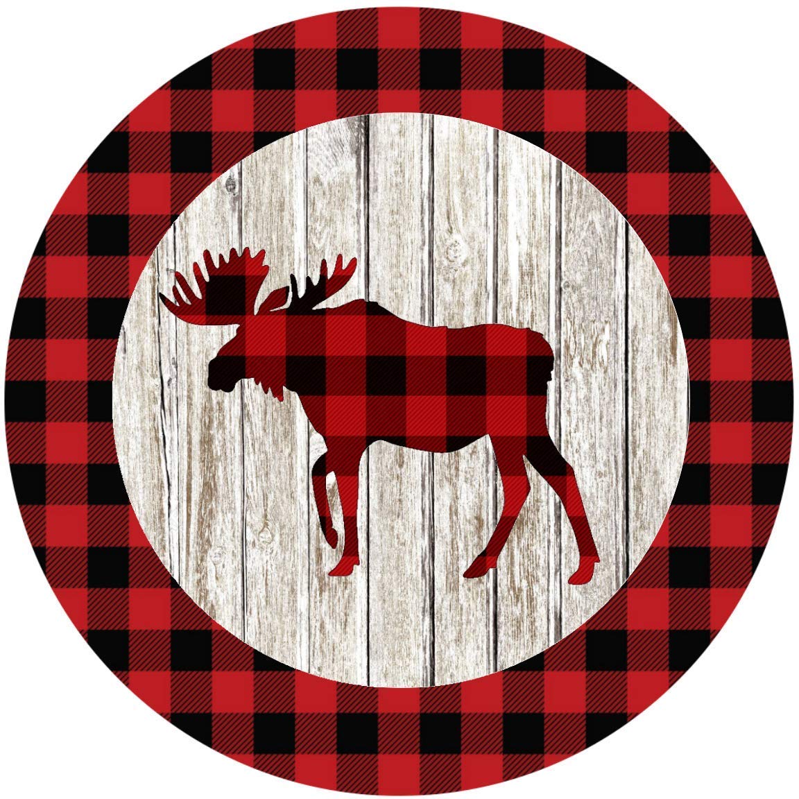 Buffalo Plaid Moose Christmas Stickers - Peel & Stick for Cards & Gifts