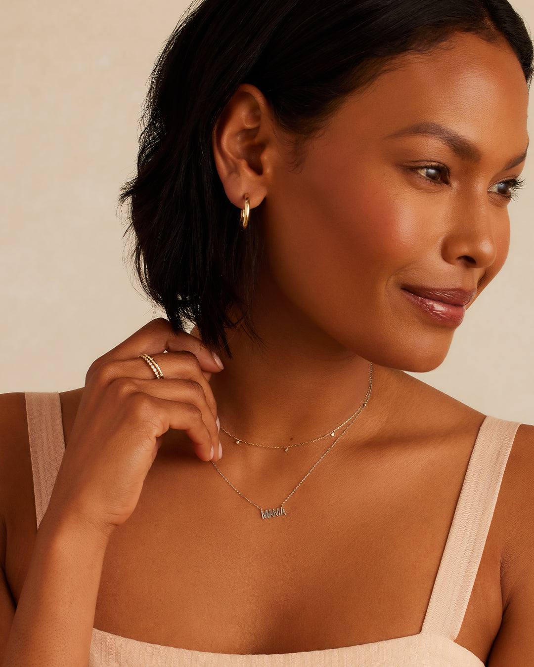 14K White Gold Mama Necklace for Women - Elegant Mother's Day Gift, Birthday Present, or Anniversary Jewelry - Perfect for Everyday Wear or Special Occasions