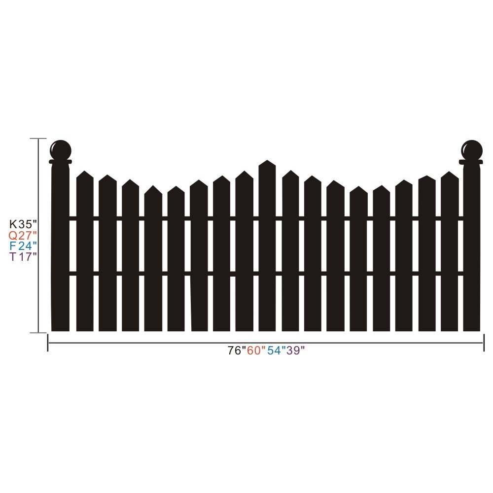 Picket Fence Headboard Wall Decal - Large Dark Green Vinyl Wall Sticker for Bedroom, Dorm, and Nursery Decor - Perfect for Kids' Rooms and Home Wall Art