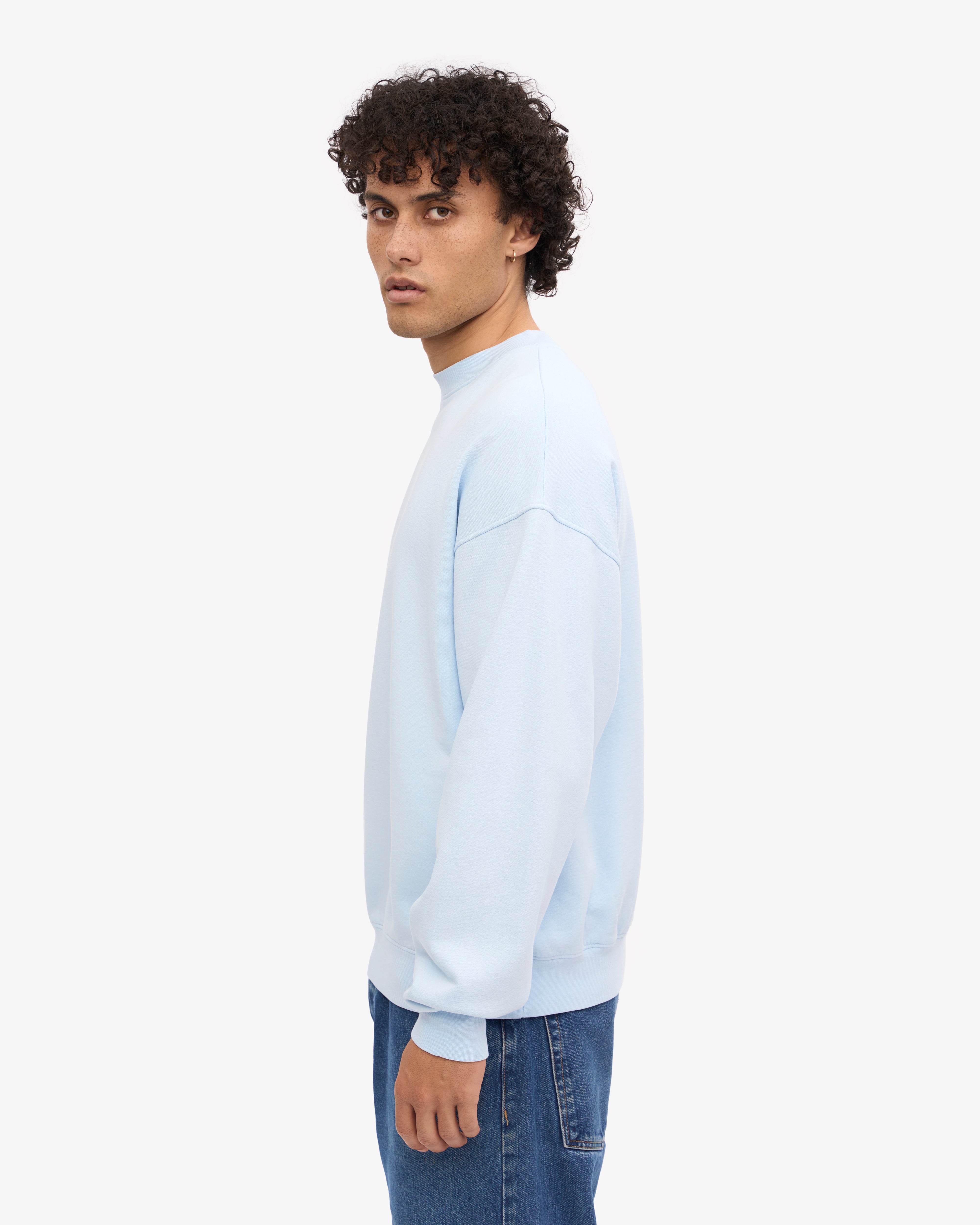 Organic Oversized Crewneck Sweatshirt - Polar Blue | Soft & Comfortable Unisex Pullover for Men & Women | Perfect for Casual Wear, Lounge & Outdoor Activities