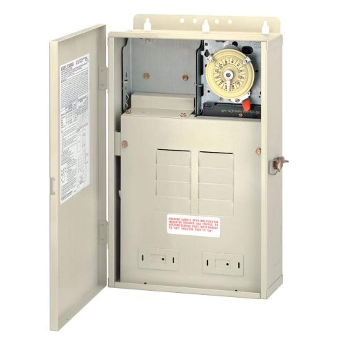 Intermatic T30004R Pool and Spa Control Panel - 100 Amp Load Center with T104M Timer & 8 Circuit Breaker Spaces | Ultimate Swimming Pool Equipment Management Hub for Pumps, Heaters, Lights | Perfect for Backyard Pool Automation and Maintenance
