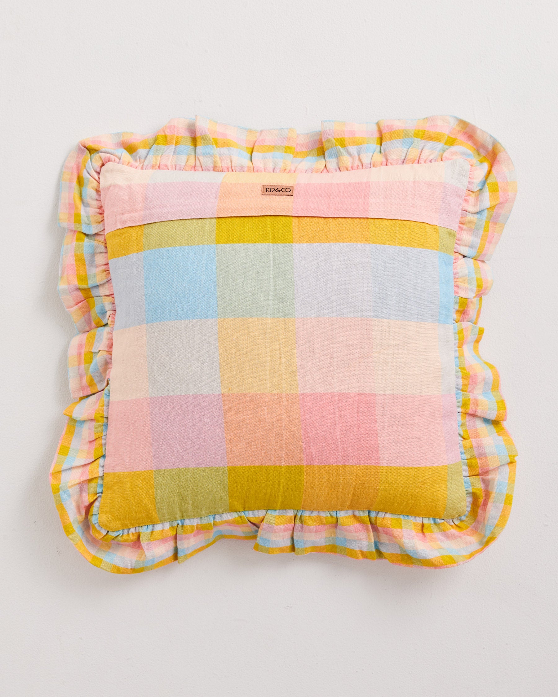 Corfu Tartan Frill Upholstery Cushion - Soft Decorative Throw Pillow for Sofa, Bed & Chair - Perfect for Living Room, Bedroom & Home Decor