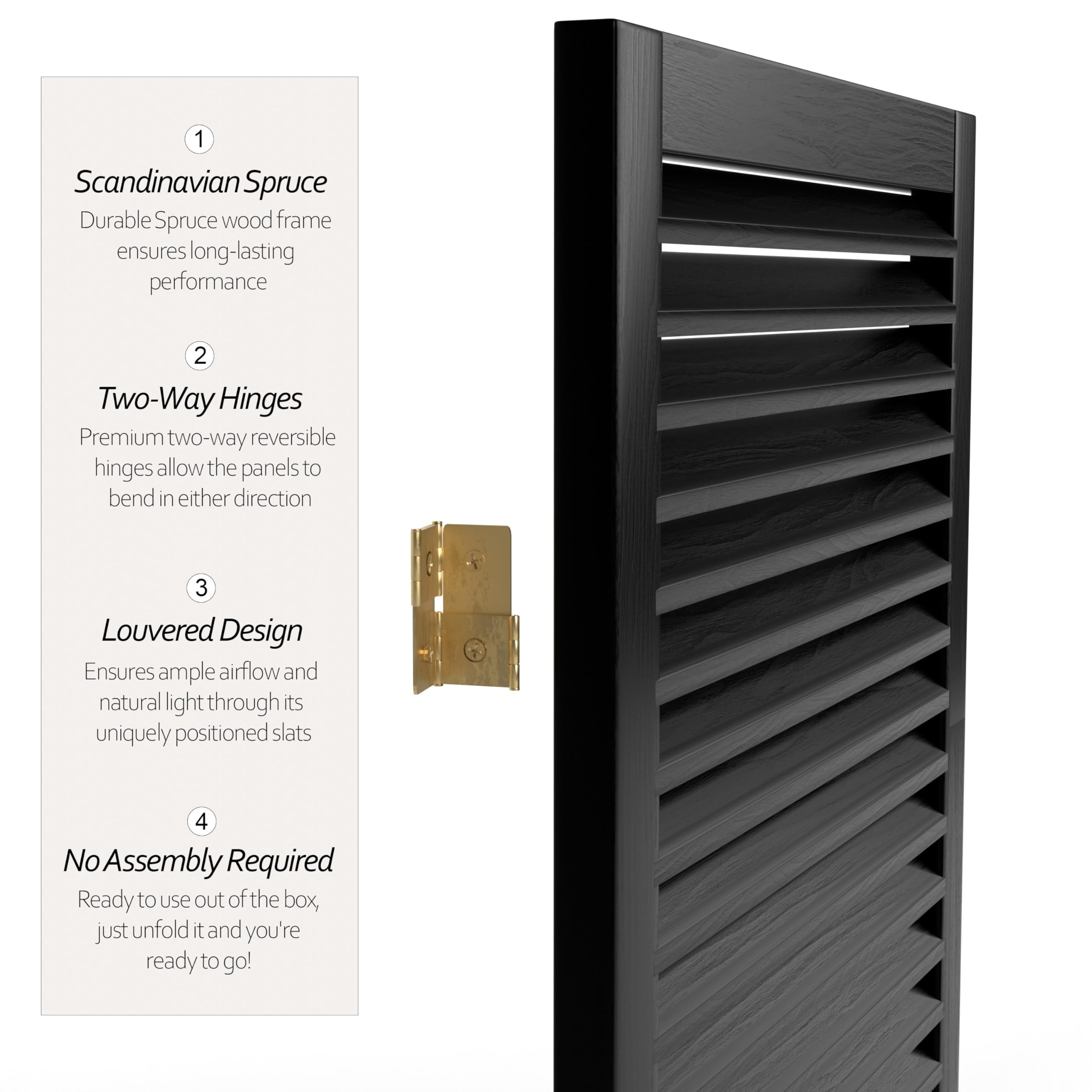 Red Lantern 3-Panel Black Room Divider Screen - SS-BEAD-Black-3P - Perfect for Home Office, Living Room & Bedroom Privacy