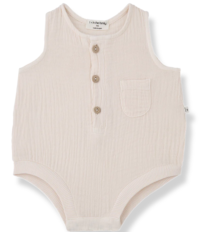 1+ in the Family Yago Romper for Baby Boys & Girls (3M-12M) - Soft Cotton Jumpsuit for Playtime, Outings & Family Photos