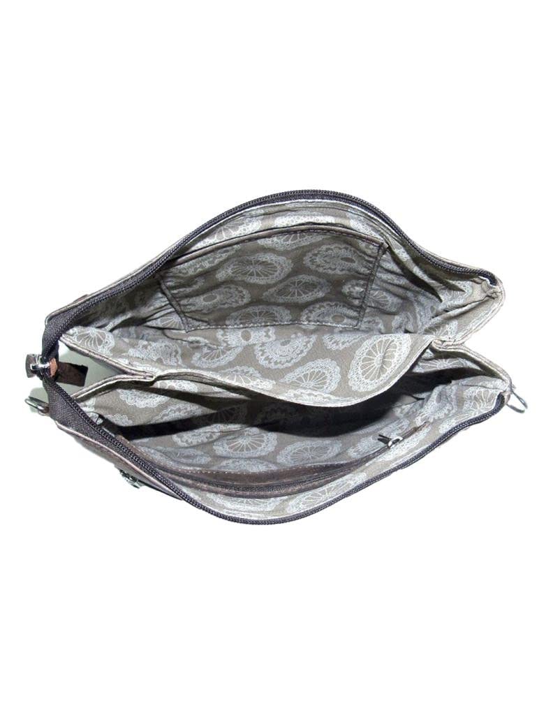 American West Leather Lariats & Lace Multi-Compartment Crossbody Bag for Women | Western Style Purse with Multiple Pockets | Perfect for Travel, Shopping and Everyday Use