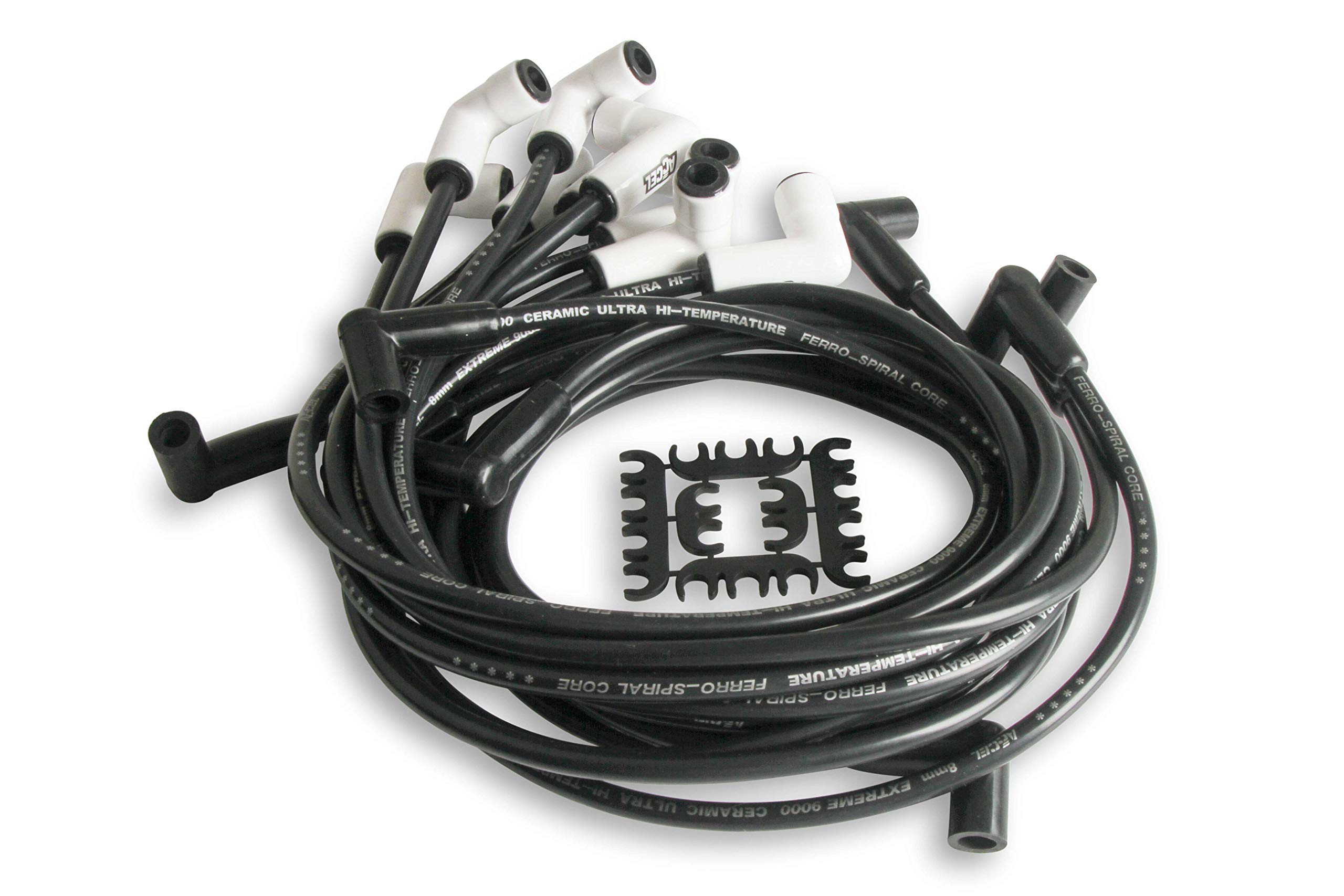ACCEL 9018C Extreme 9000 Spark Plug Wire Set with Ceramic Boot - High Performance Ignition Wires for Racing, Hot Rods & Muscle Cars - Perfect for Street Performance & Track Use