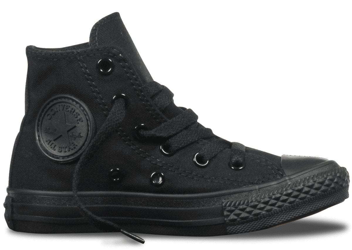 Converse Kids All Star High Top Triple Black Sneakers - Stylish & Comfortable Shoes for Boys & Girls - Perfect for School, Play & Everyday Wear