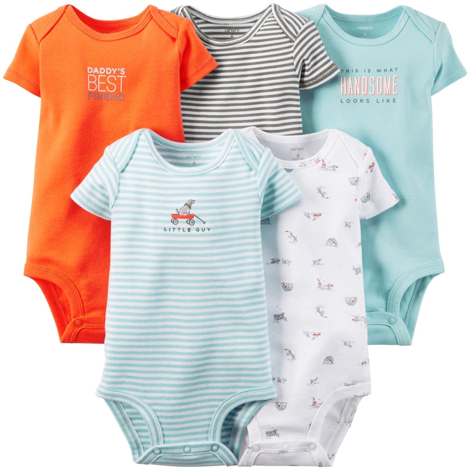 Carters Baby Boys Bodysuits - Soft Cotton Onesies for Newborns & Infants (3-Pack) | Perfect for Everyday Wear, Playtime & Photo Shoots
