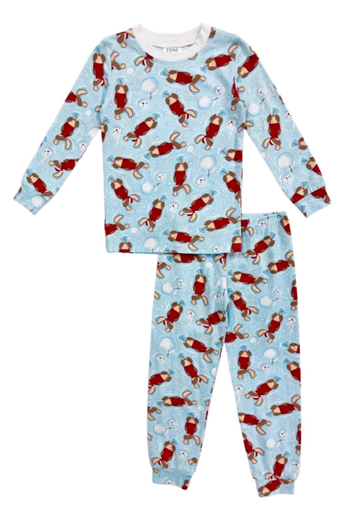 Santa Pup Boys' Christmas Pajama Set - Full Length Pajamas for Kids Holiday Family Photos & Cozy Winter Nights