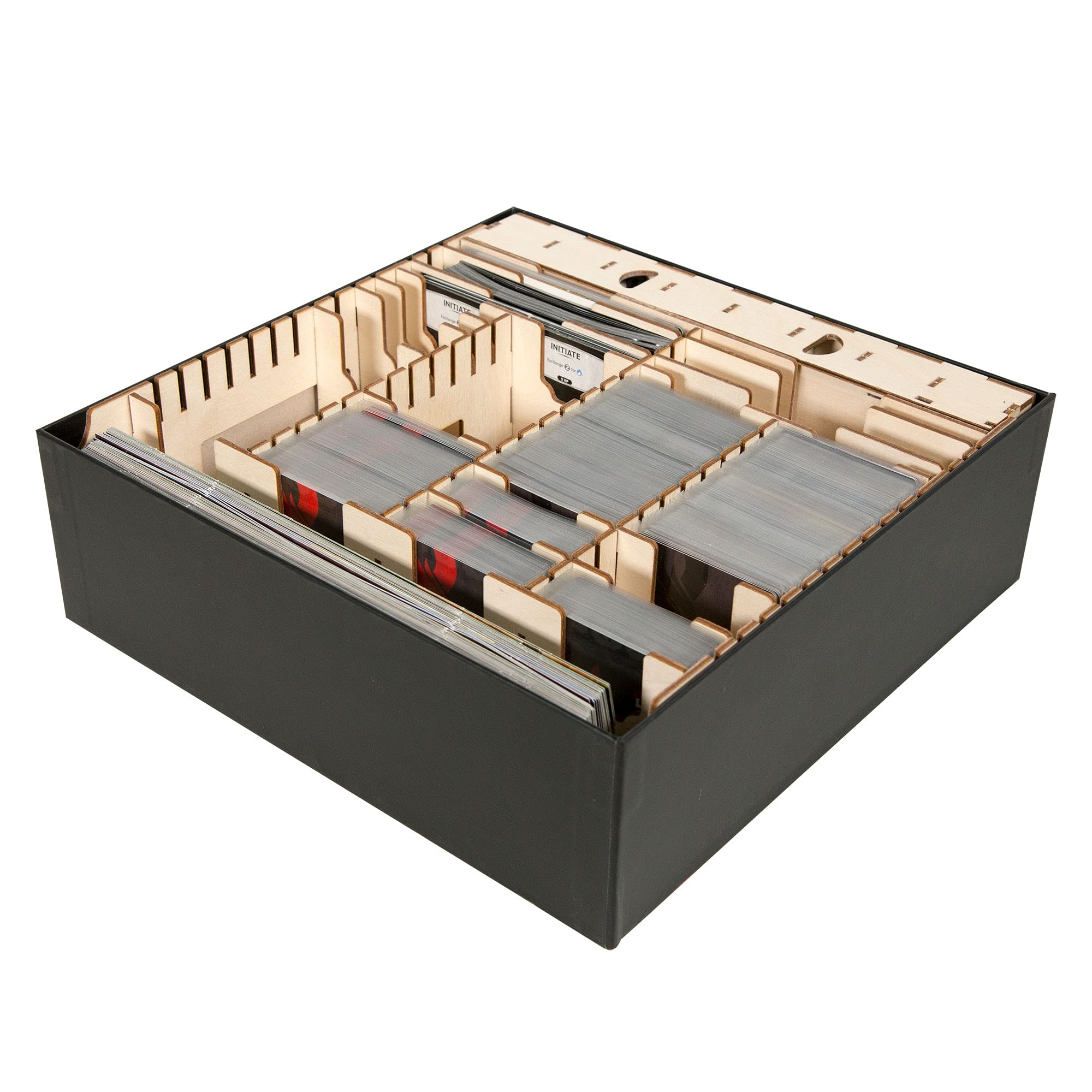 Premium Wooden Game Organizer for Dragon's Fire - Custom Storage Box with Multiple Trays | Board Game Accessories for Organized Gameplay & Easy Setup