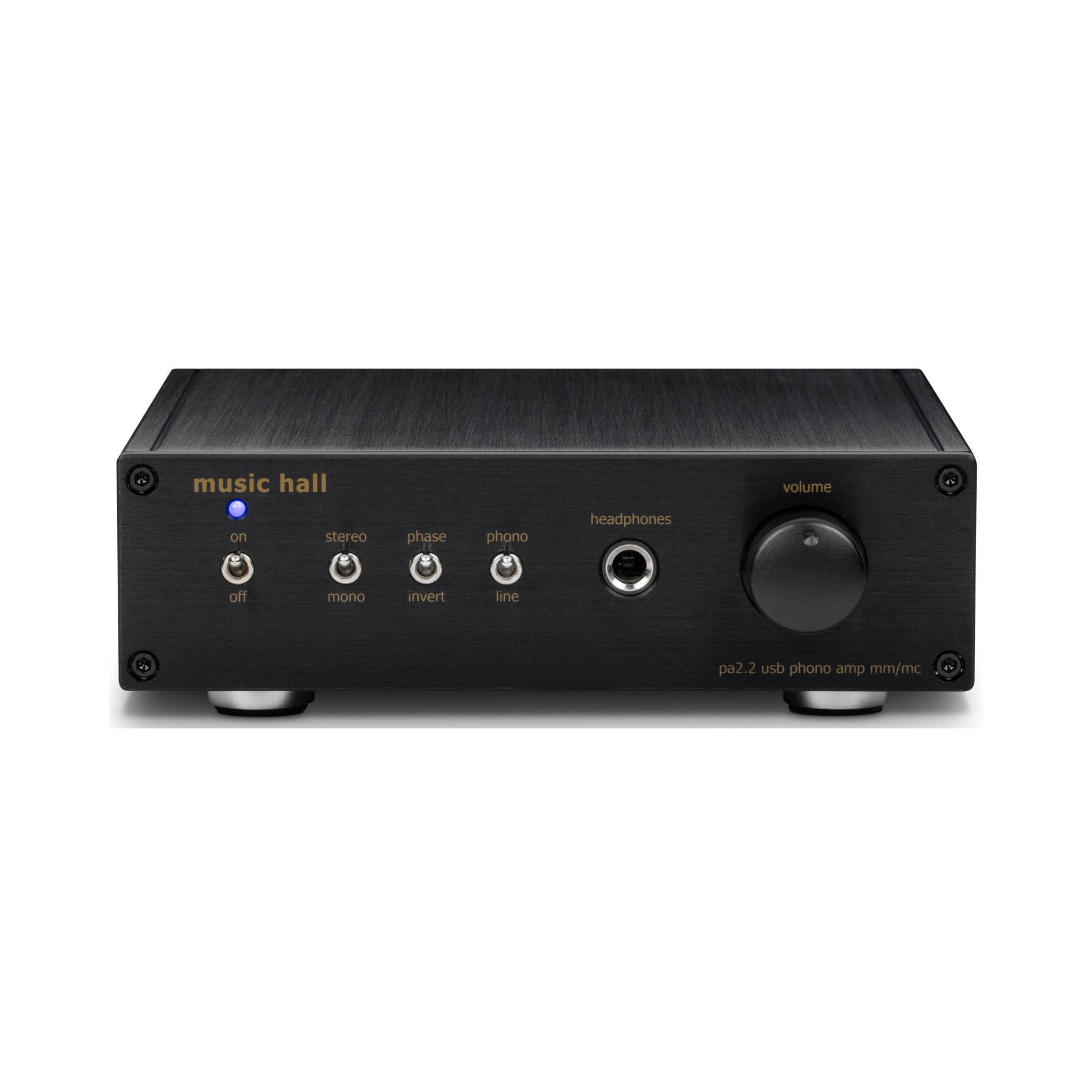 Music Hall PA2.2 Phono Preamplifier with Headphone Amp - Black | High-Fidelity Vinyl Record Player & Headphone Preamp for Audiophiles & Home Music Systems