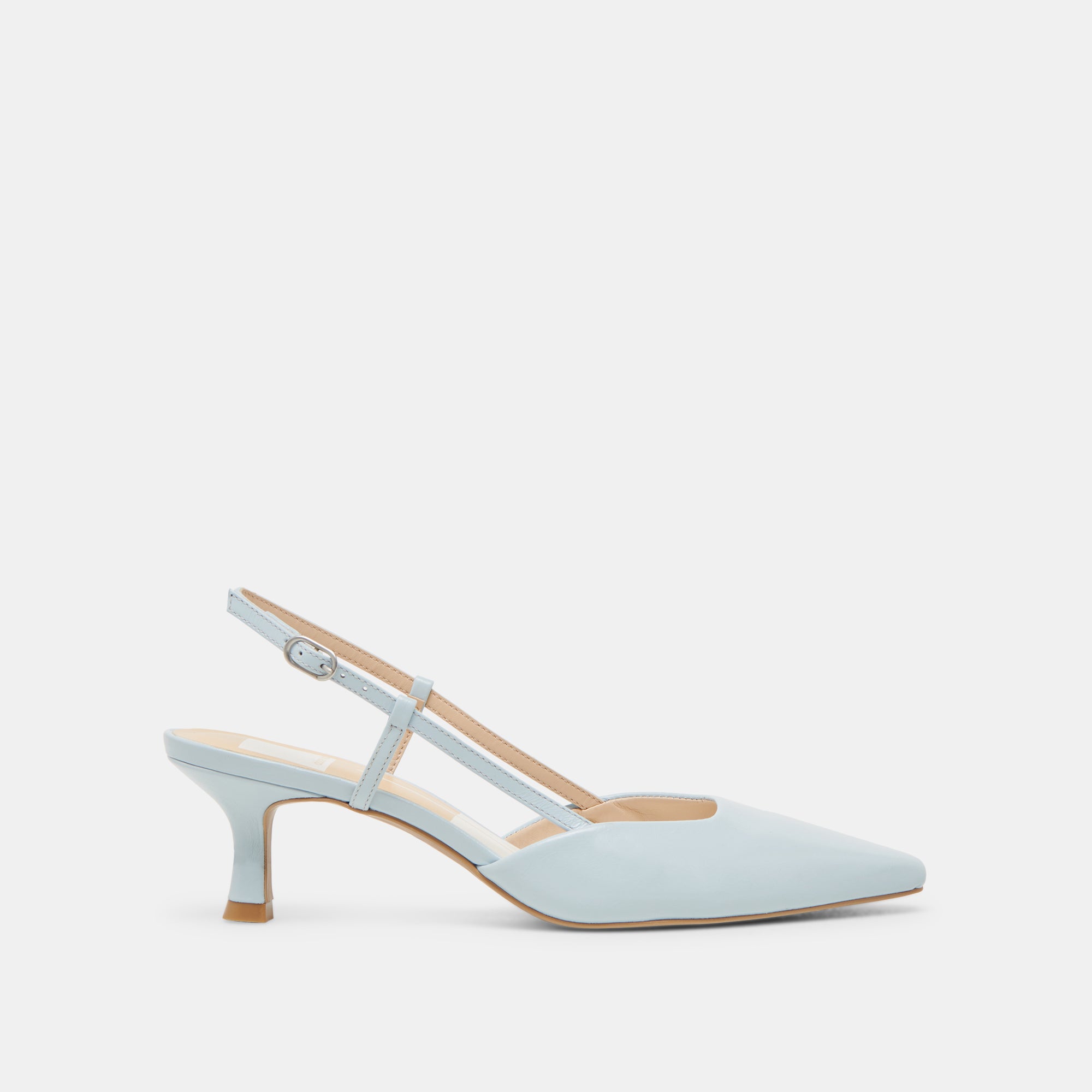 ODELA Women's Ice Blue Leather High Heels - Elegant Pointed Toe Pumps for Party, Wedding & Evening Wear