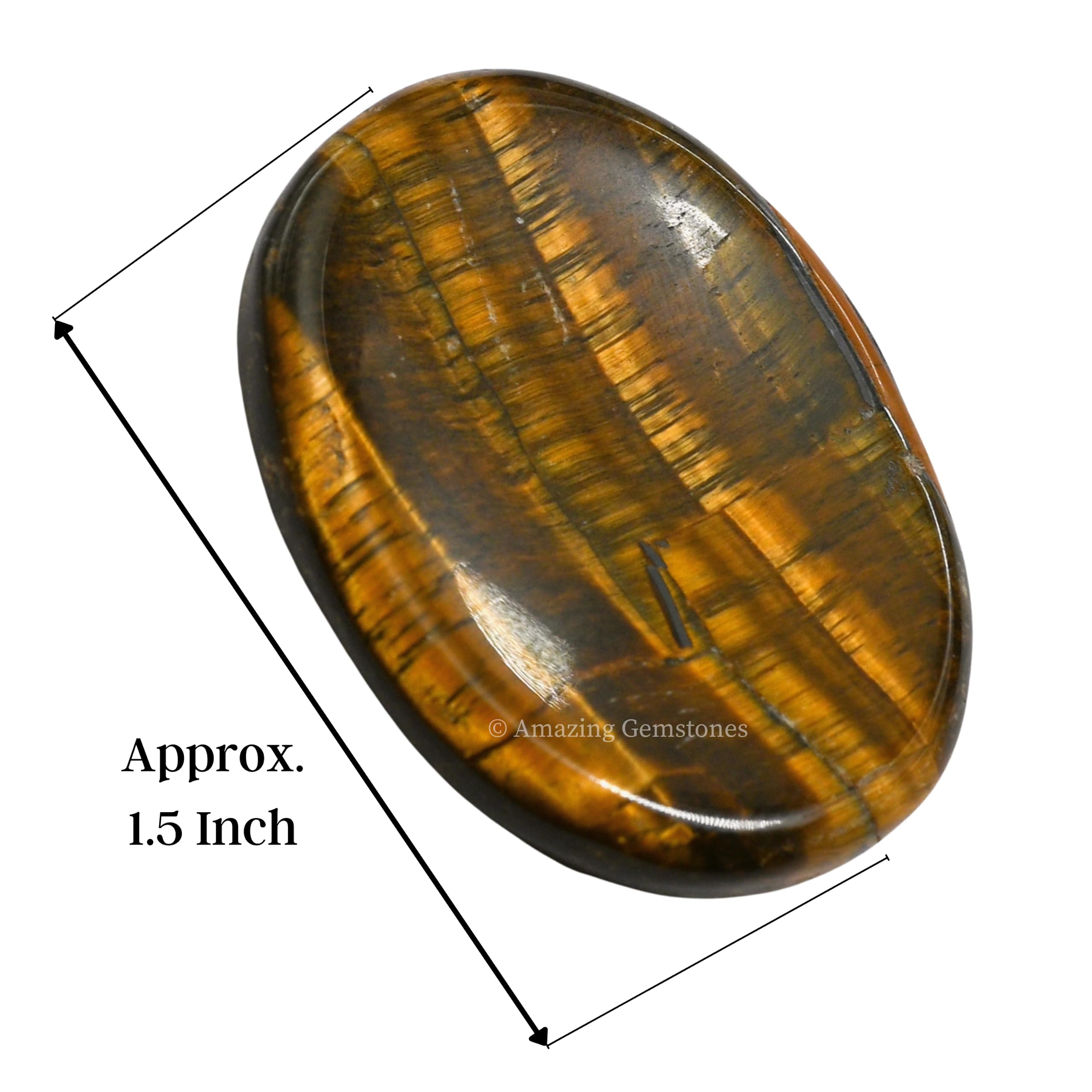 Tiger Eye Worry Stone - Natural Healing Crystals for Stress Relief & Meditation - Unique Gifts for Women & Men - Perfect for Relaxation, Anxiety Relief & Mindful Fidgeting