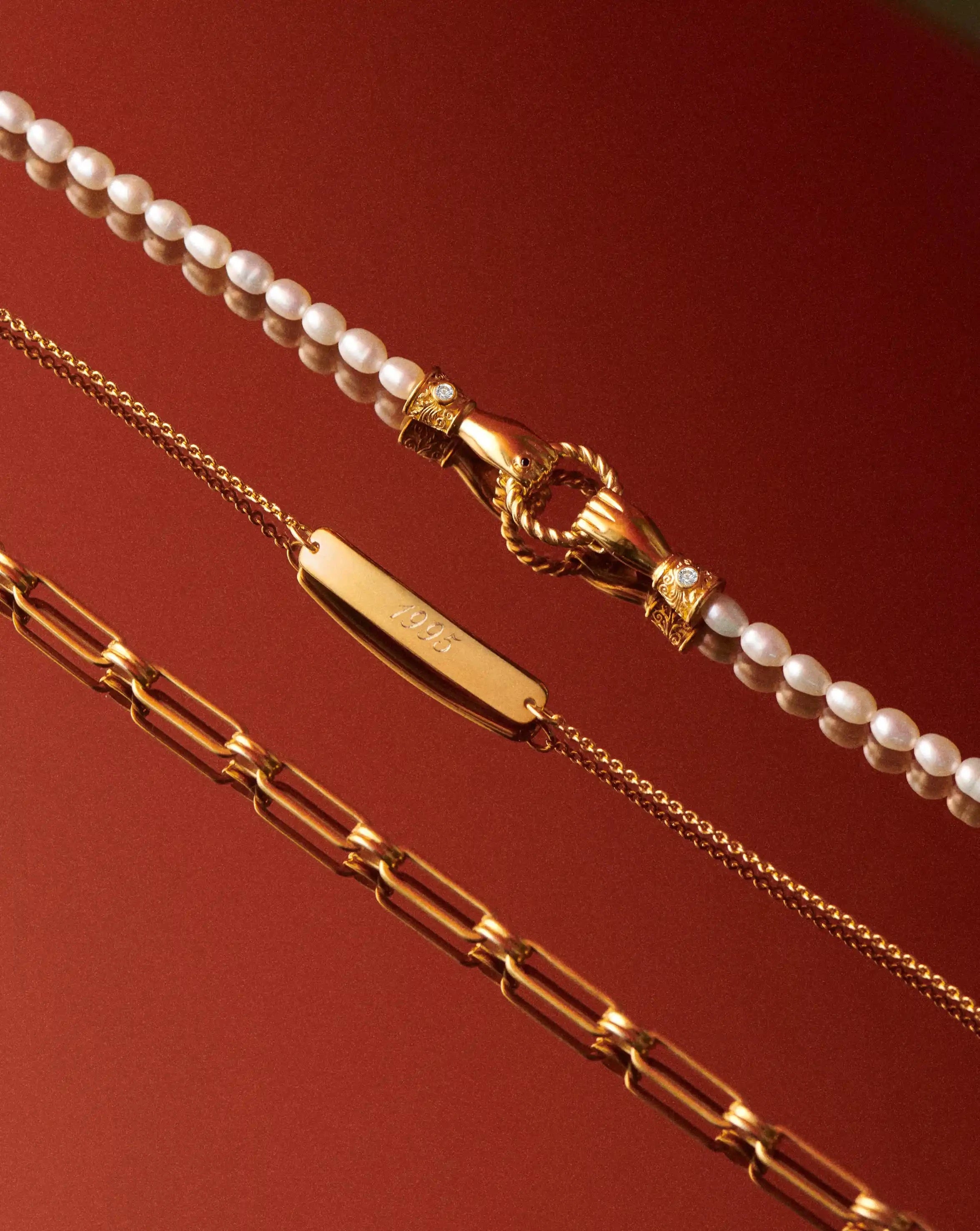 Harris Reed In Good Hands Pearl Bracelet - 18K Gold Plated with Genuine Pearl & Black Onyx Beads | Elegant Jewelry Gift for Women, Perfect for Weddings, Parties & Special Occasions