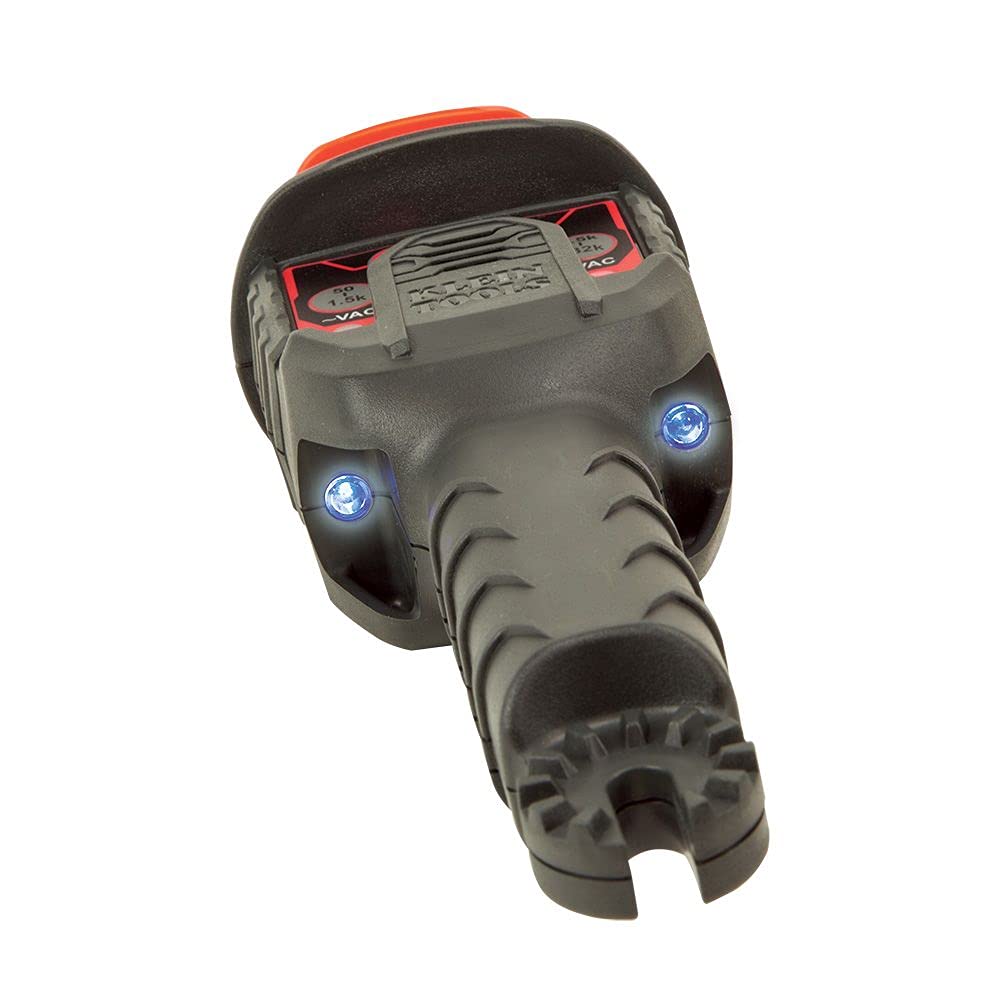 Klein Tools HVNCVT-1 Dual-Range Non-Contact Voltage Tester with Audio/Visual Alerts - Water Resistant High Voltage Detector with Carrying Case & Battery - Ideal for Electricians, HVAC Technicians & Home Safety Checks
