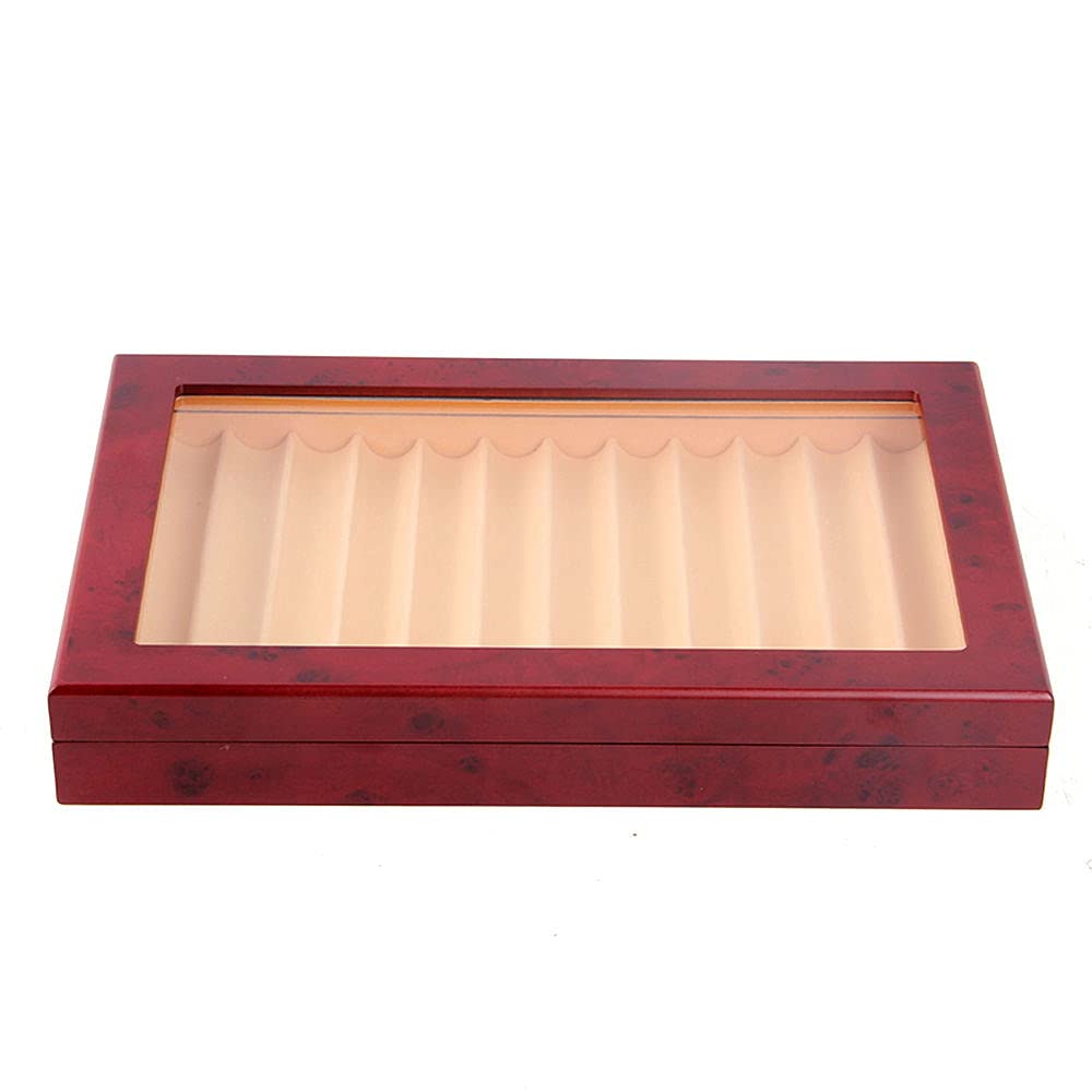 2-Layer Wooden Pen Display Box with Glass Window - 12 Slot Fountain Pen Organizer & Collector Storage Case for Writing, Calligraphy, and Office Use