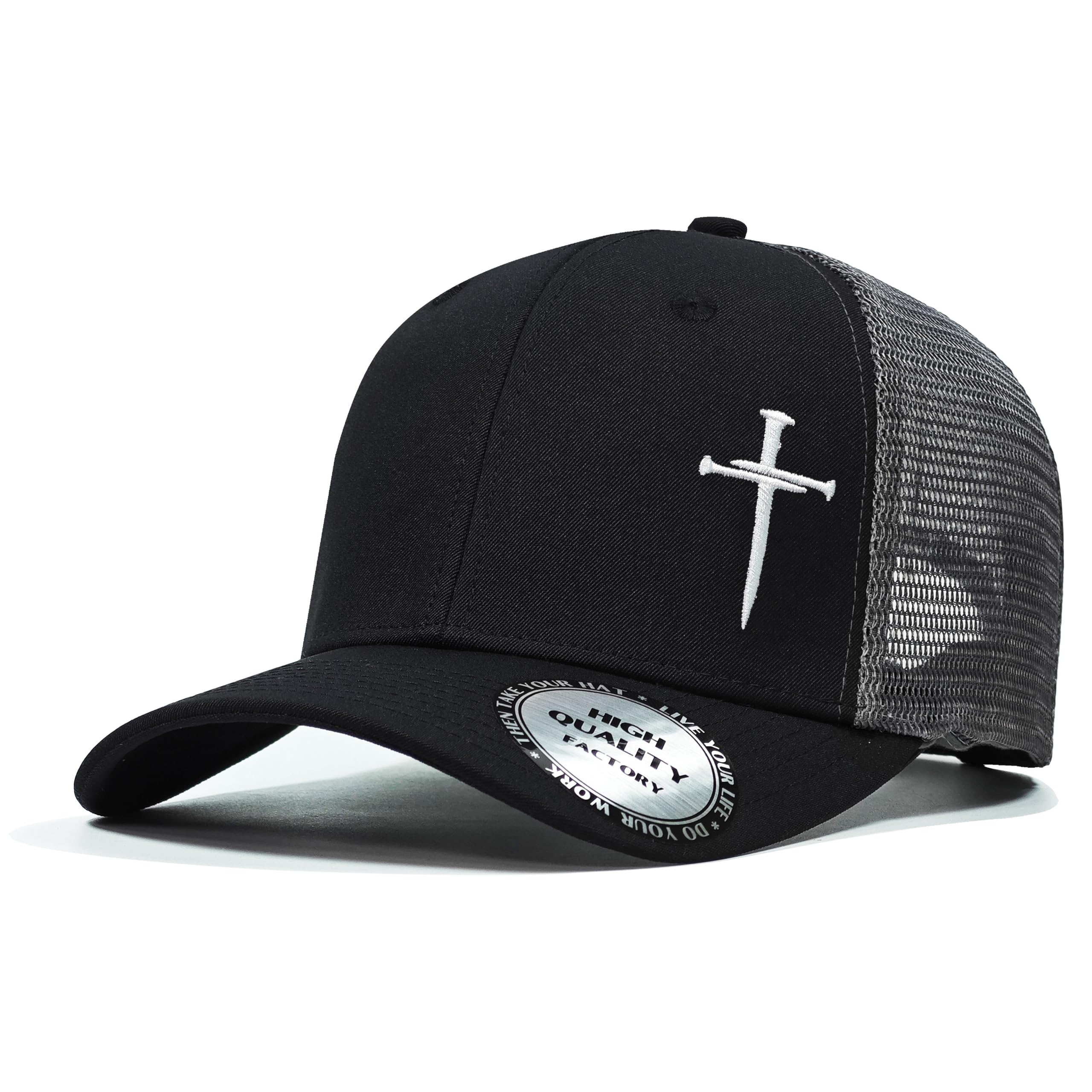 Christian Hats for Men & Women - Jesus 3 Nail Cross Baseball Cap - Religious Gifts for Birthday, Christmas - Perfect for Church, Bible Study & Faith-Based Events
