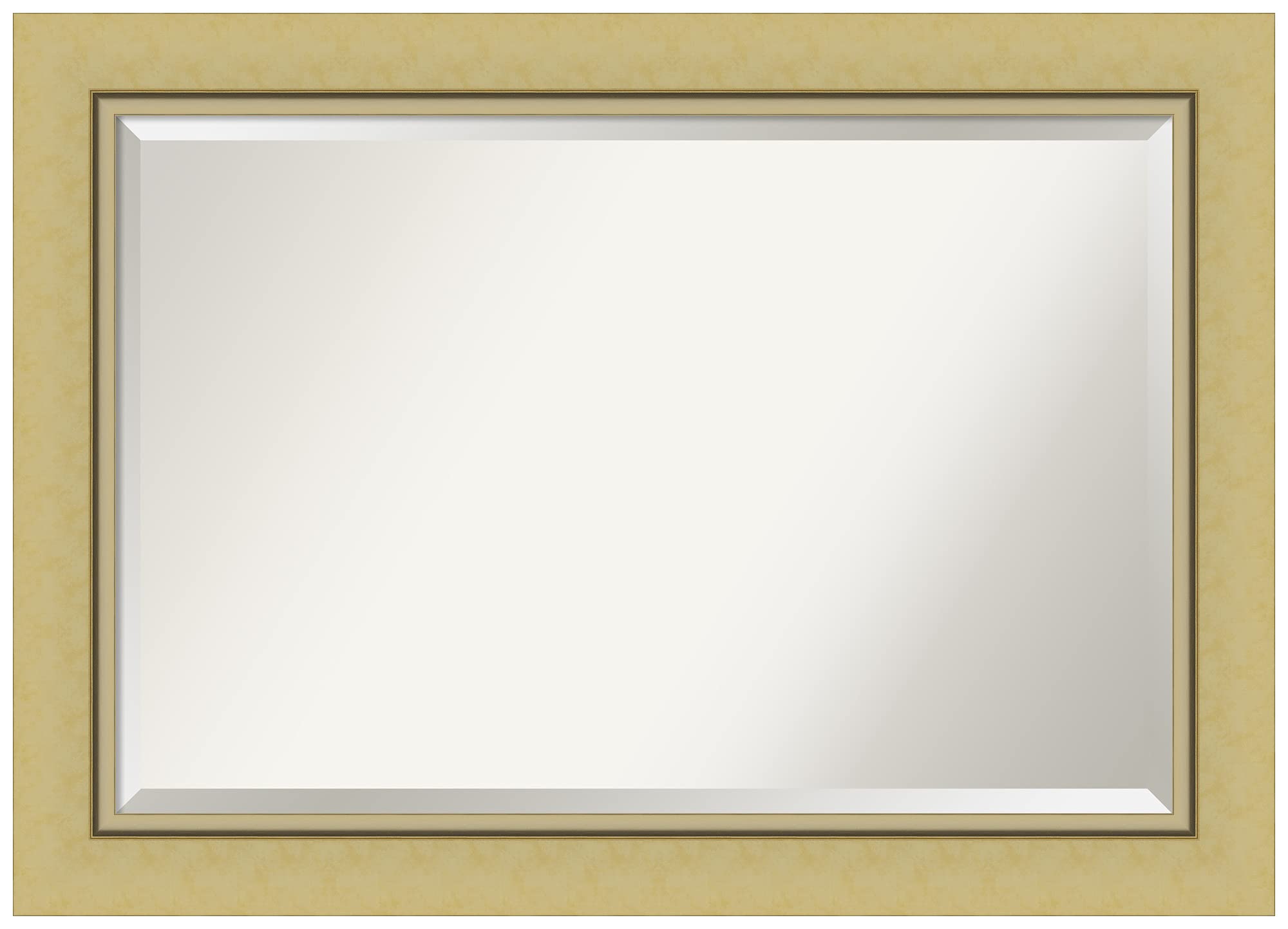 Amanti Art 30x42 Inch Gold Rectangle Bathroom Mirror - Over Sink Vanity Mirror with Beveled Edge, Large Casual Frame for Horizontal or Vertical Hanging - Elegant Bathroom Wall Decor Made in USA | Perfect for Modern Bathrooms, Powder Rooms & Spa-Like Retreats