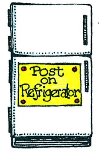Center Enterprise B267 Refrigerator Stamps - Self-Inking, Reusable Post-It Notes for Kitchen Organization & Grocery Lists